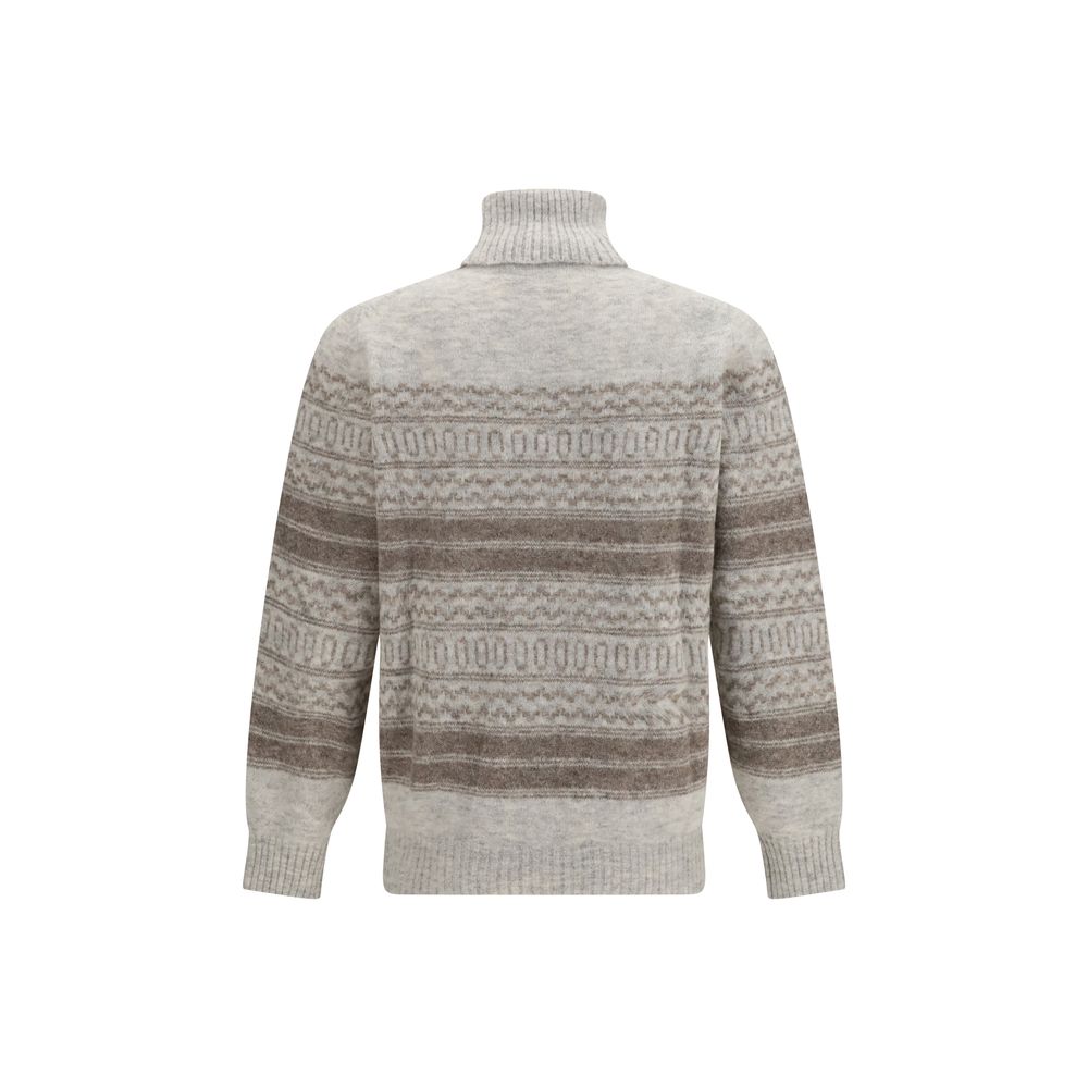 Brunello Cucinelli Grauer Vicugna Pacos Alpaka Rollkragenpullover