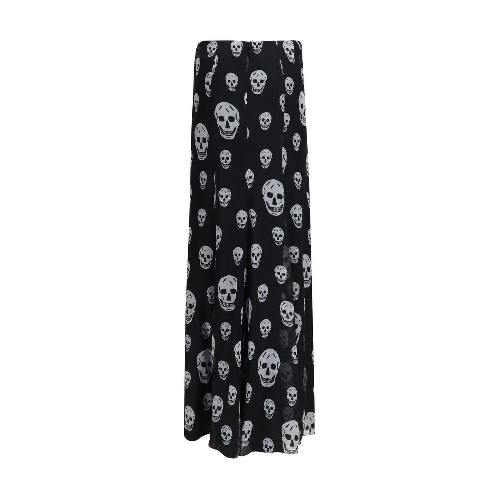 Alexander McQueen Schwarzer Seiden-Maxirock