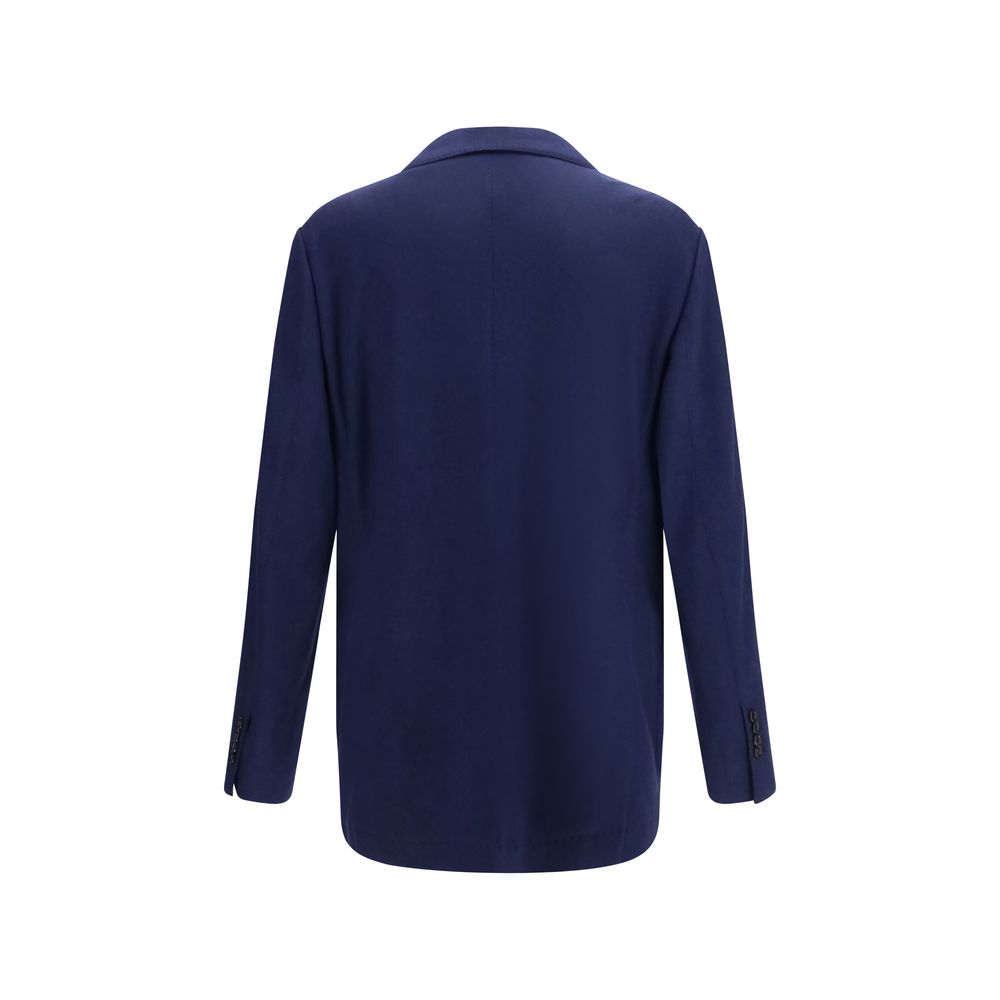 Brunello Cucinelli Blaue Kaschmir-Jacke in voller Länge