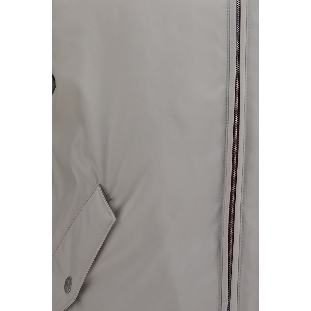 Brunello Cucinelli Graue Shell-Jacke aus Polyester