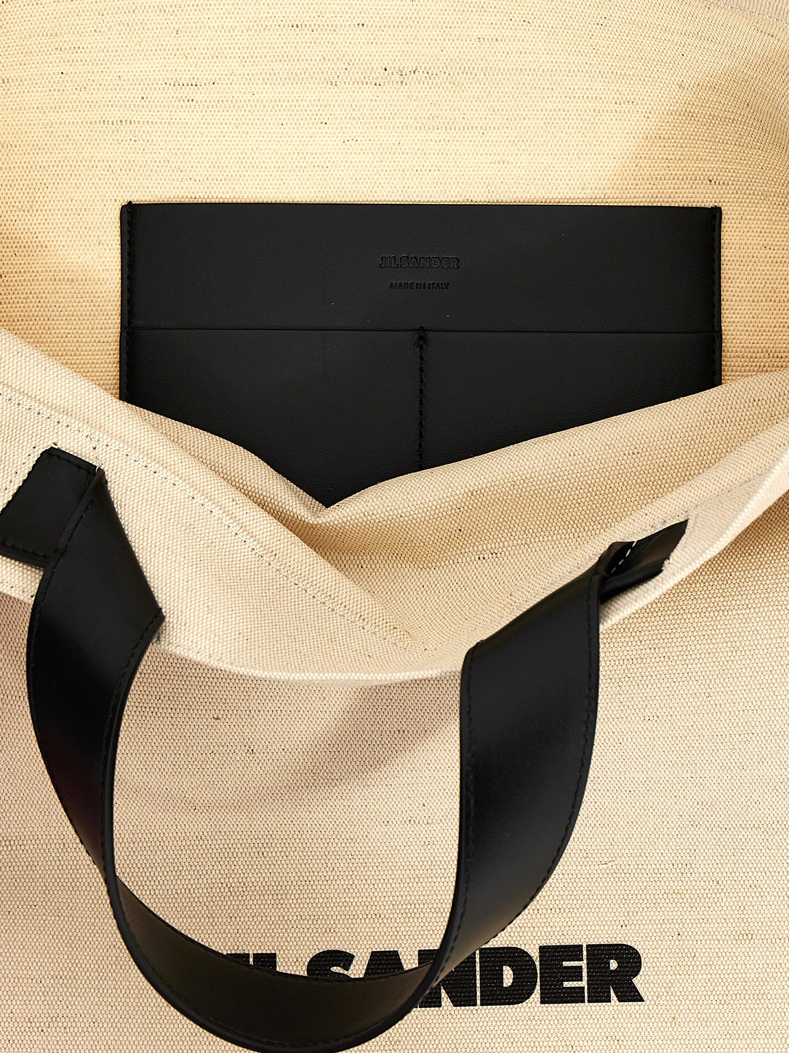 Jil Sander Zweifarbige Jute-Shopper