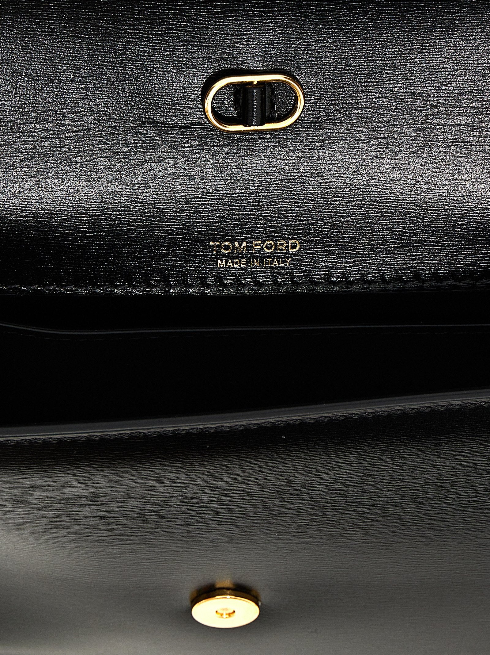 Tom Ford Schwarze Leder Umhängetasche