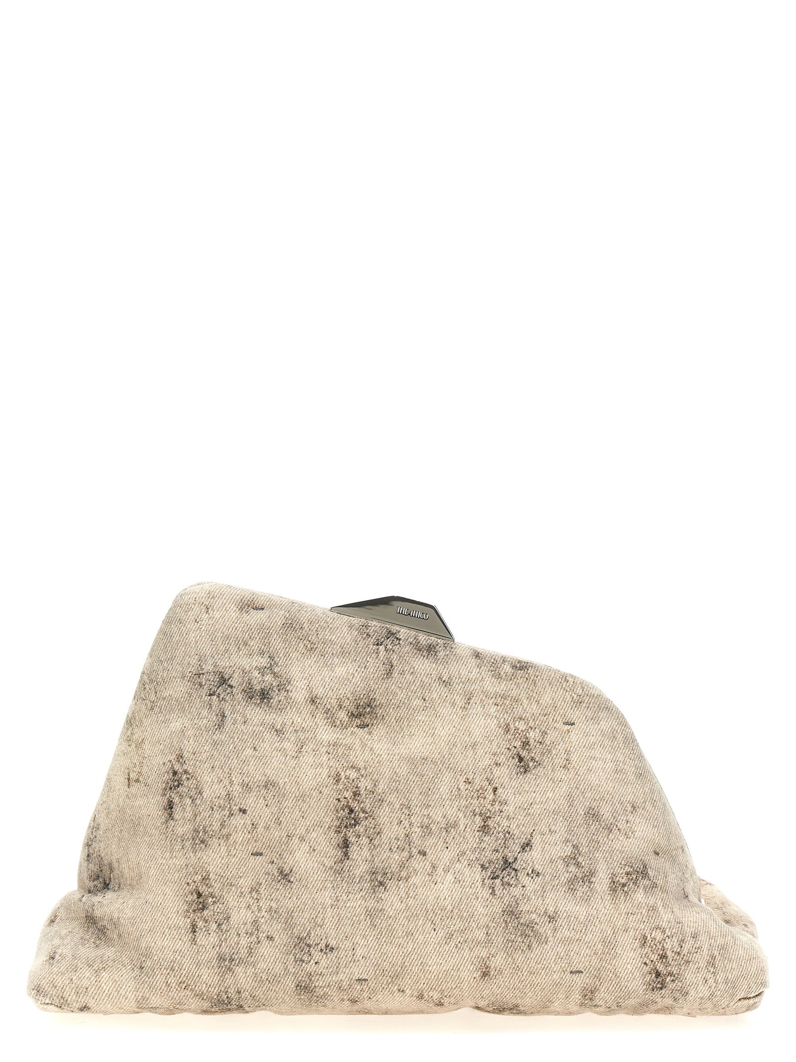 The Attico Graue Leder-Clutch