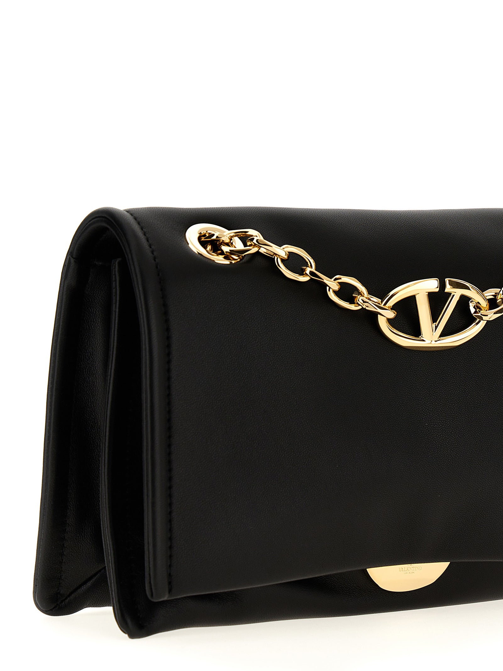 Valentino Garavani Schwarze Lammleder-Schultertasche