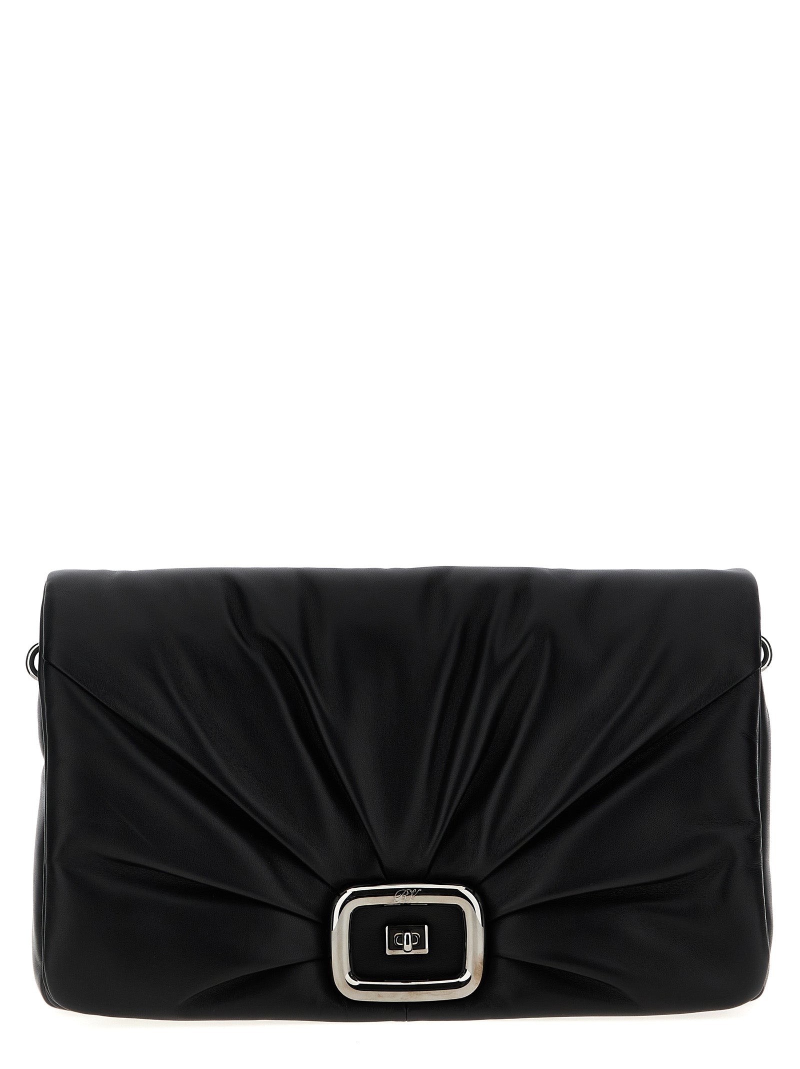 Roger Vivier Schwarze Leder Umhängetasche