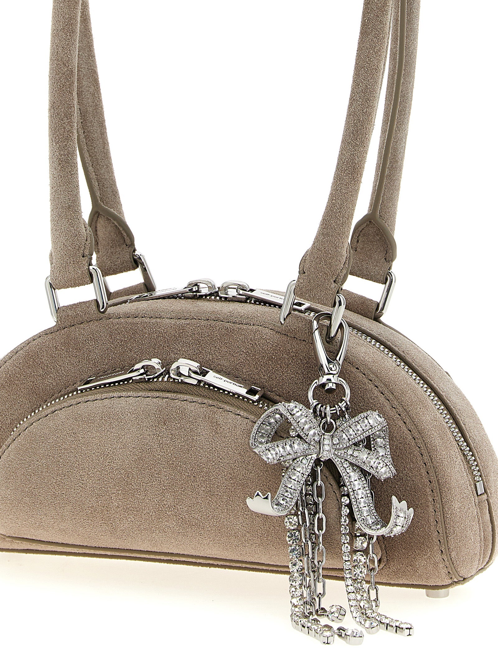 Self-Portrait Graue Lammleder-Schultertasche