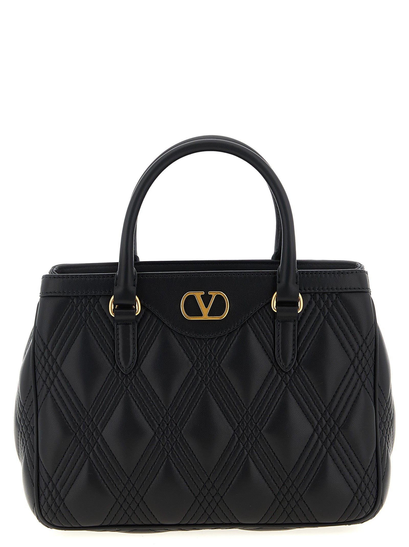 Valentino Garavani Schwarze Lammleder-Schultertasche