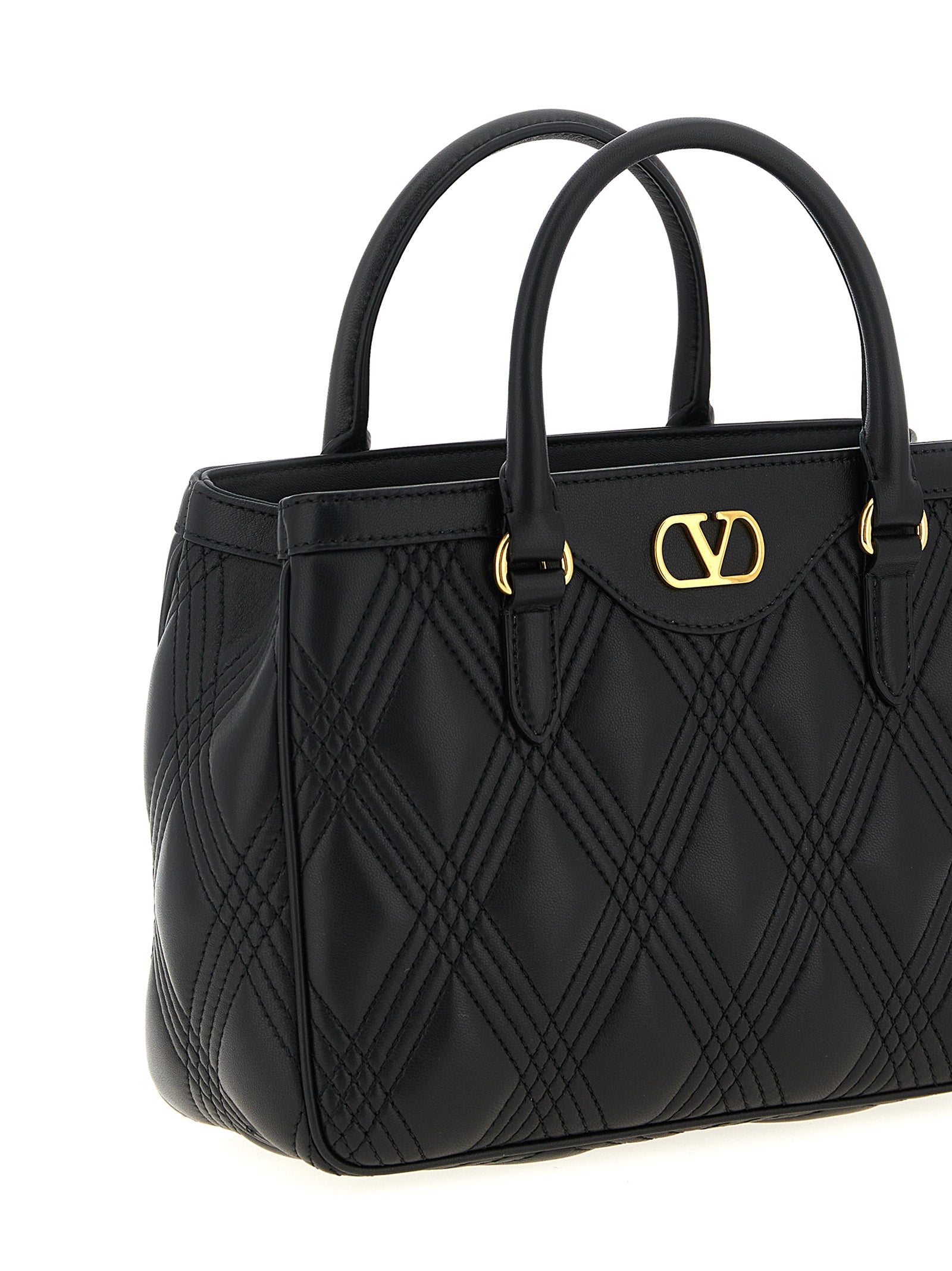 Valentino Garavani Schwarze Lammleder-Schultertasche