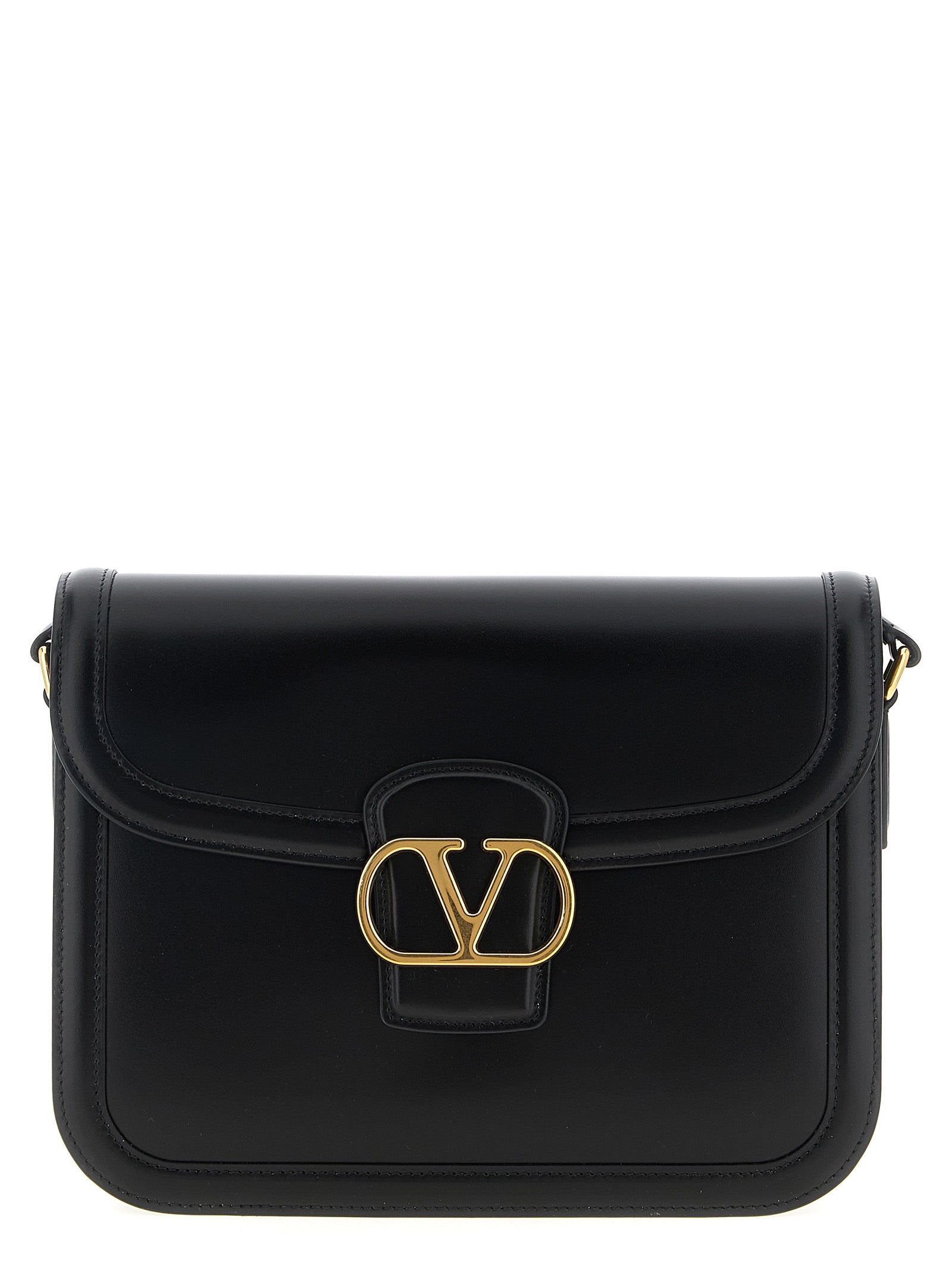Valentino Garavani Schwarze Kalbsleder-Schultertasche