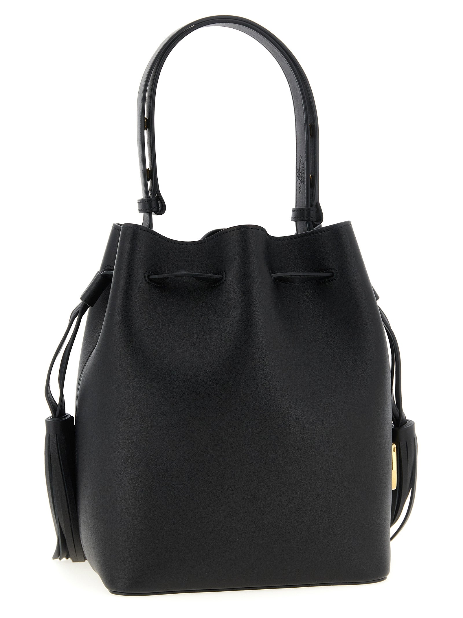Valentino Garavani Schwarze Kalbsleder-Schultertasche