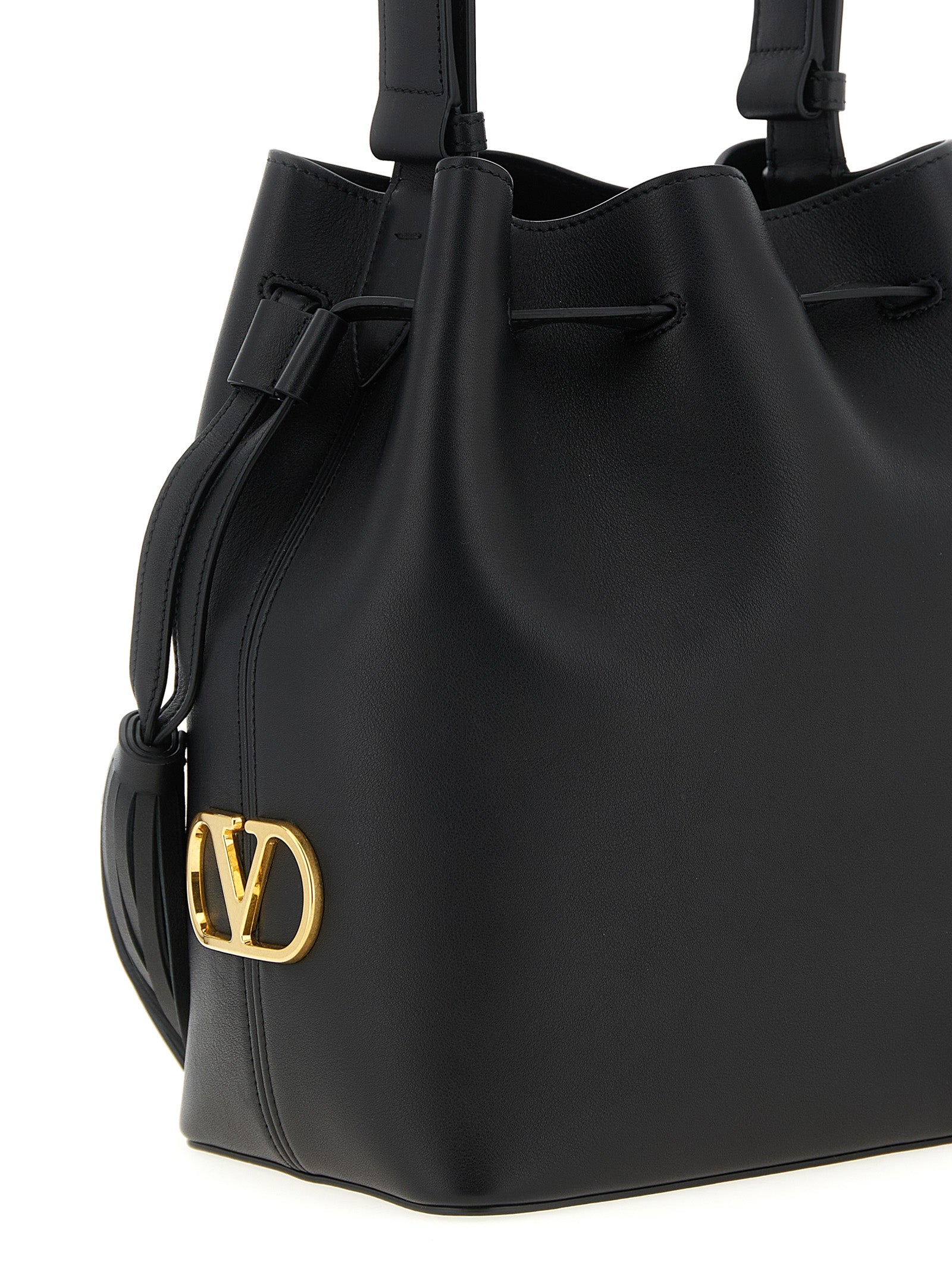 Valentino Garavani Schwarze Kalbsleder-Schultertasche