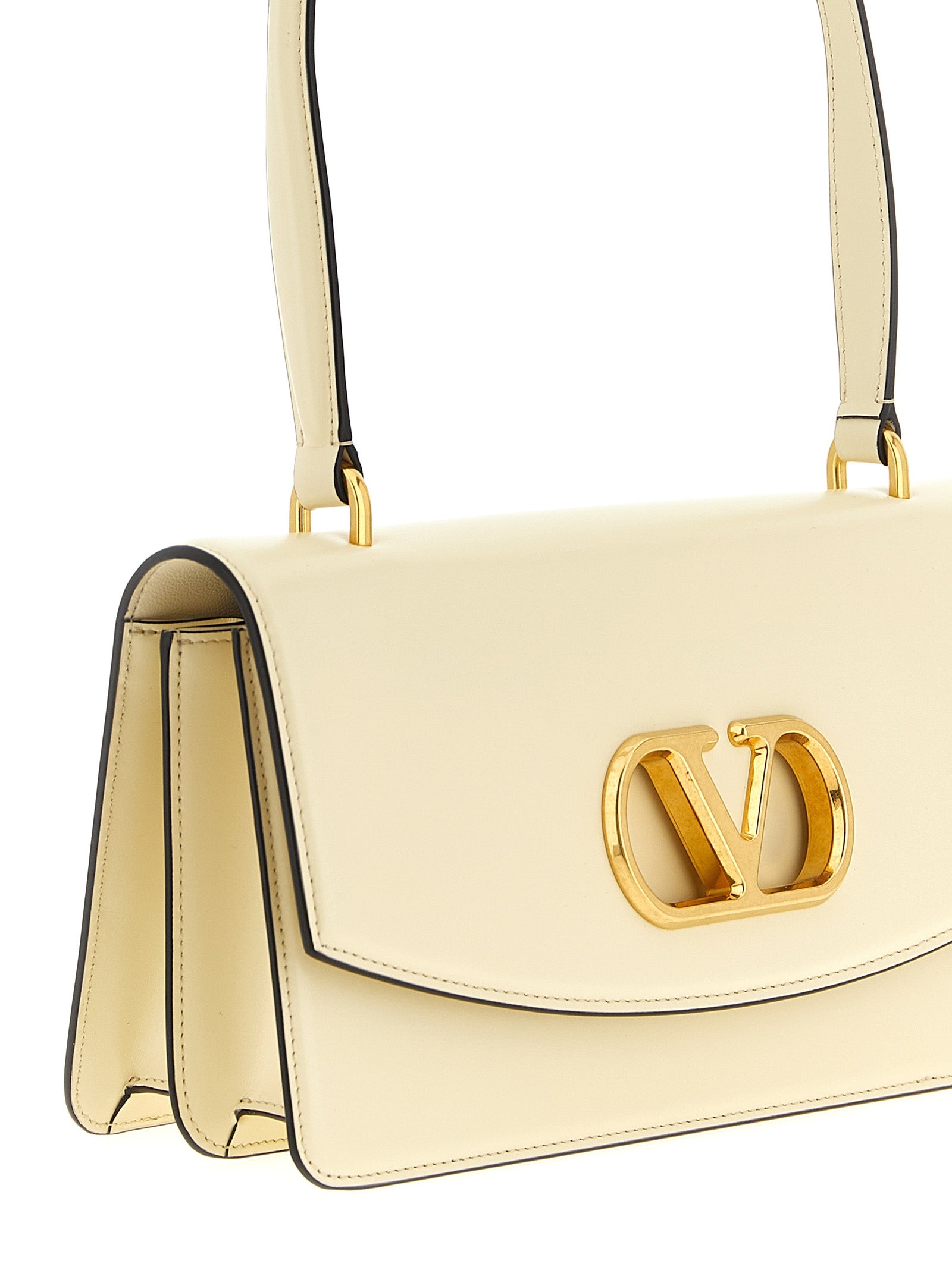 Valentino Garavani Weiße Kalbsleder-Schultertasche