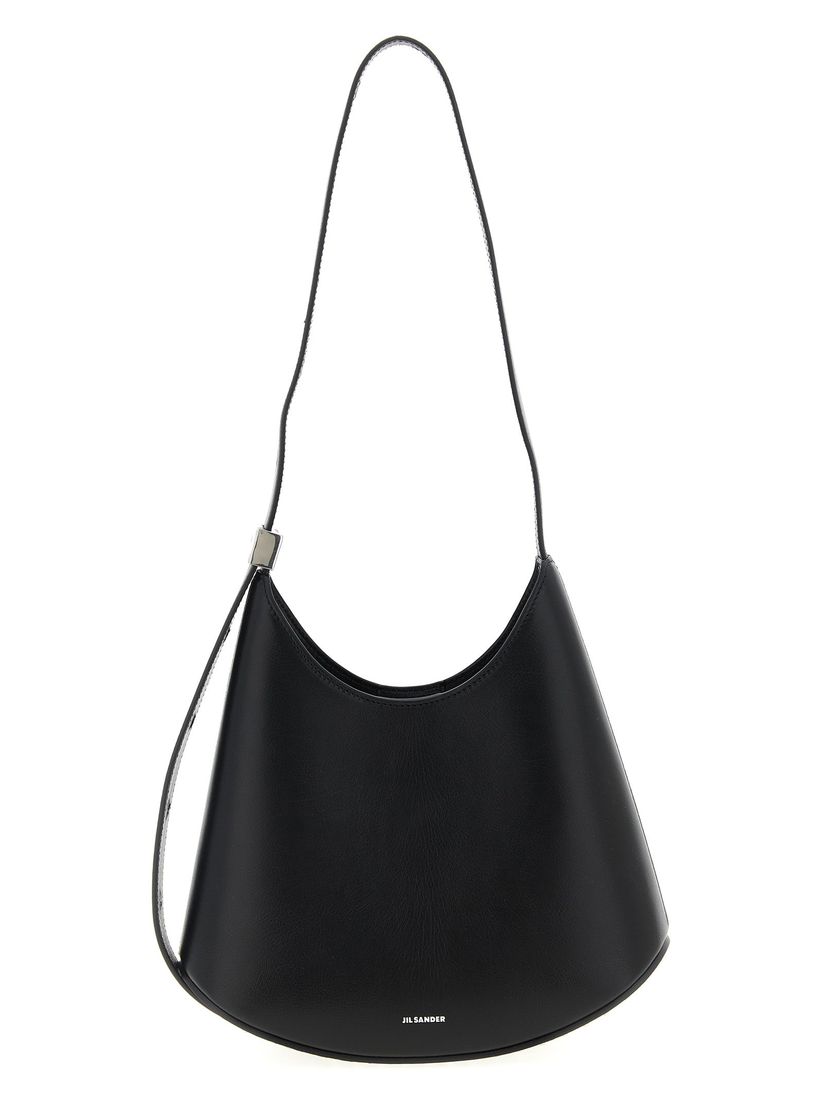 Jil Sander Schwarze Schultertasche aus Rindsleder