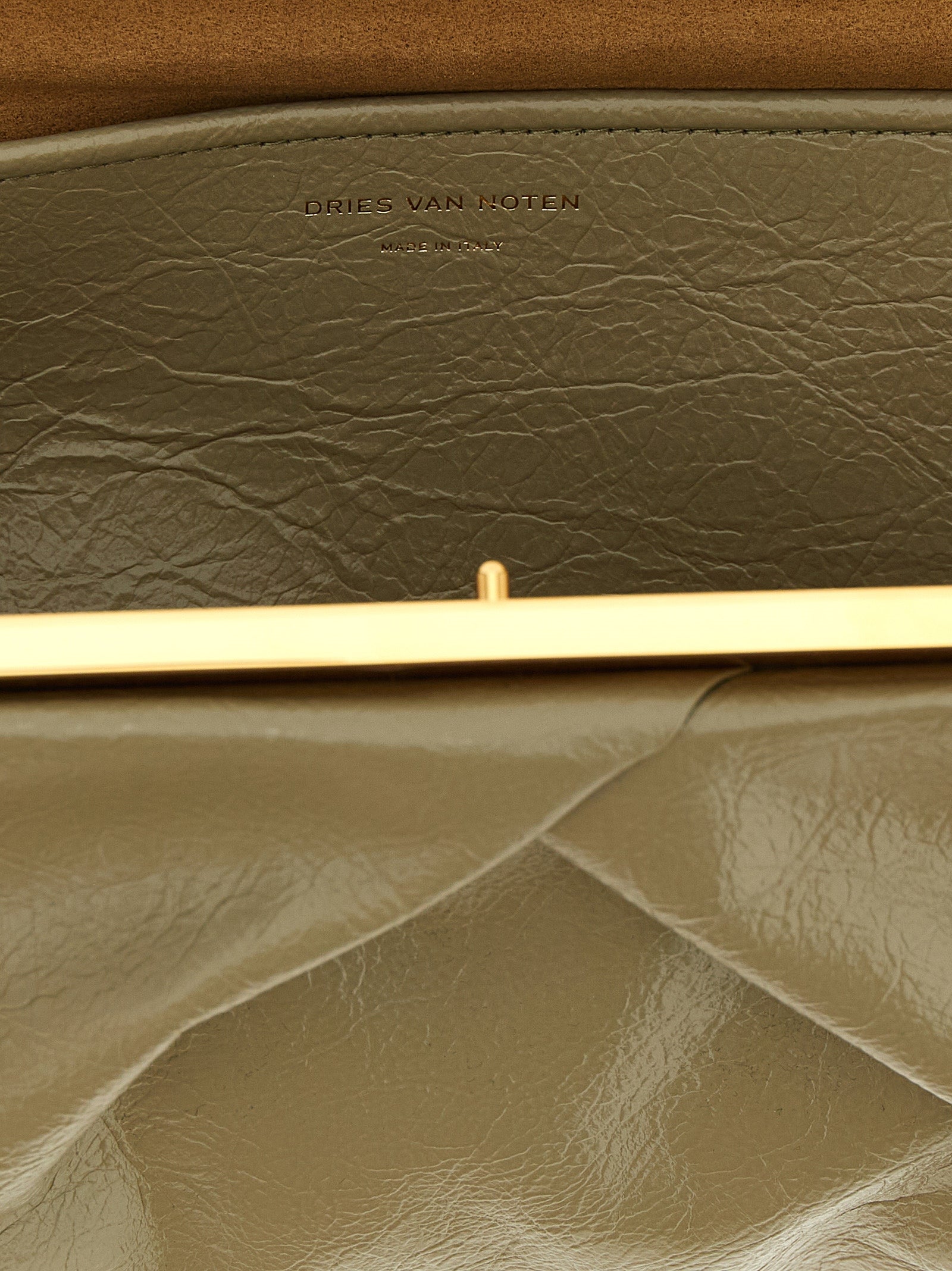 Dries Van Noten Zweifarbige Clutch aus Kalbsleder