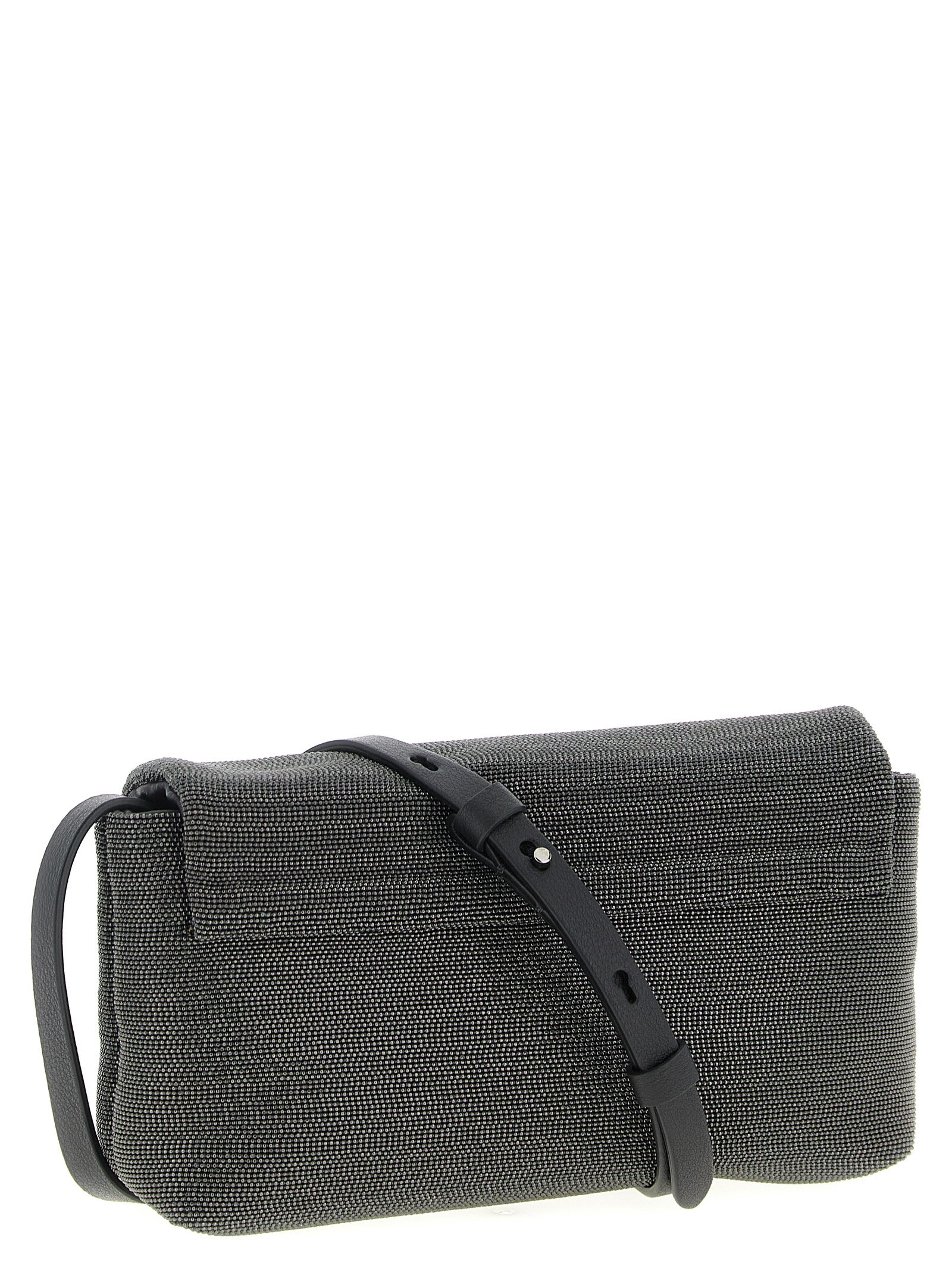 Brunello Cucinelli Schwarze Leder-Clutch