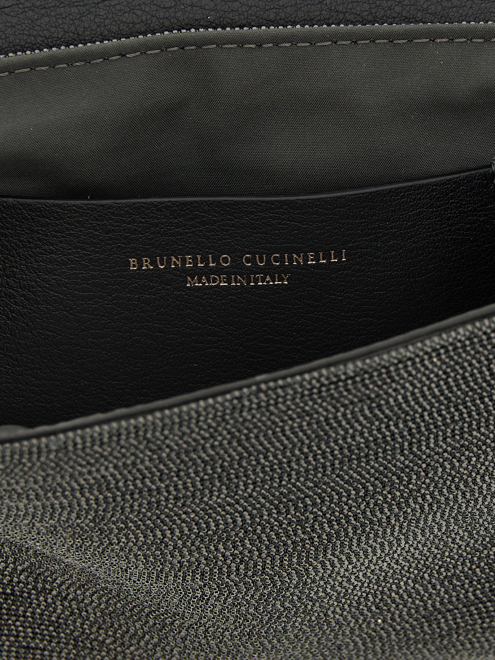 Brunello Cucinelli Schwarze Leder-Clutch