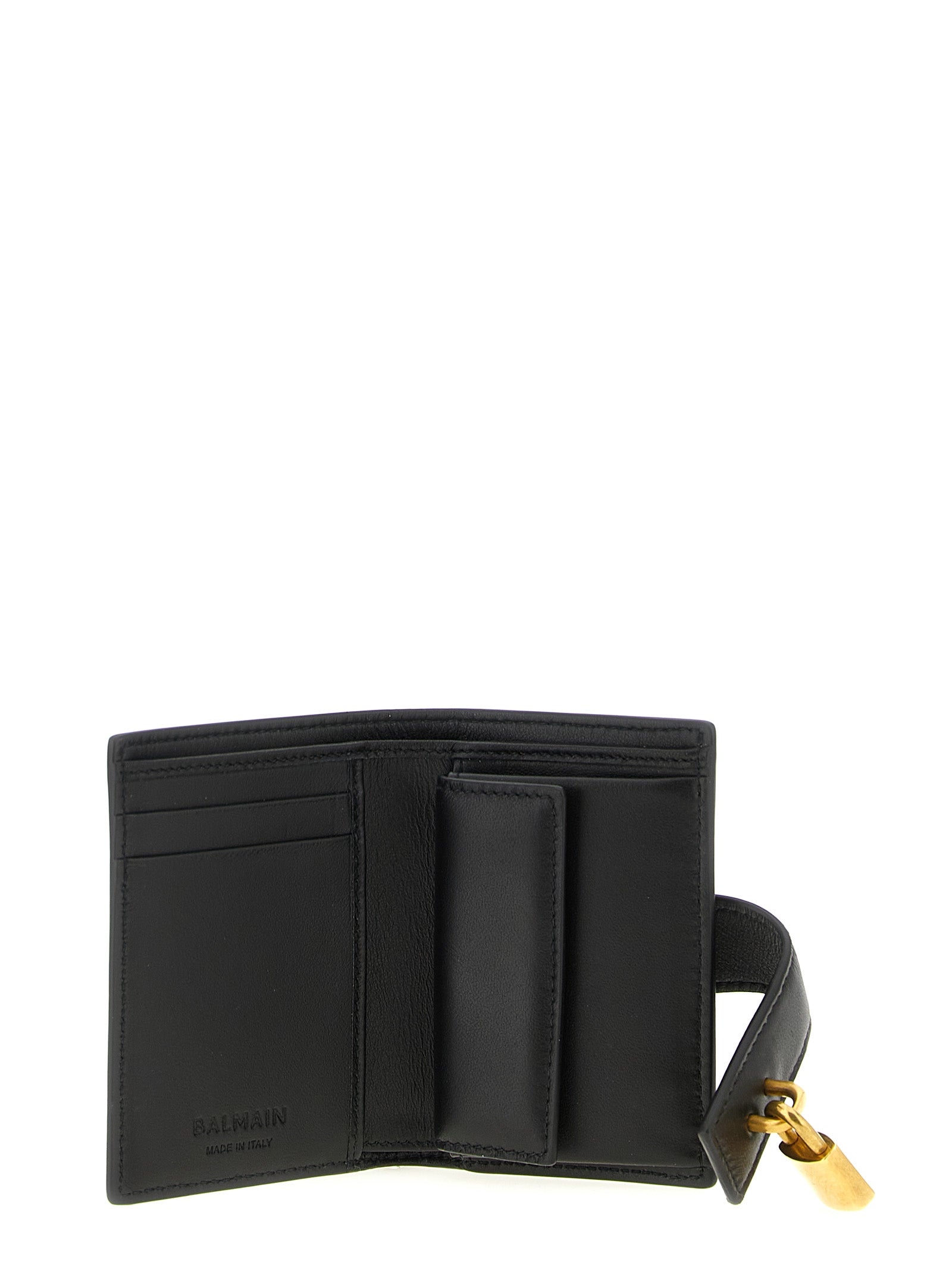 Balmain Schwarzer Kartenhalter aus Lammleder