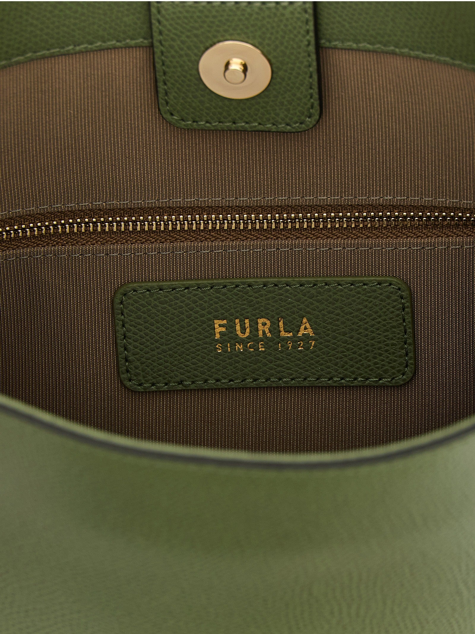 Furla Zweifarbige Schultertasche aus Kalbsleder