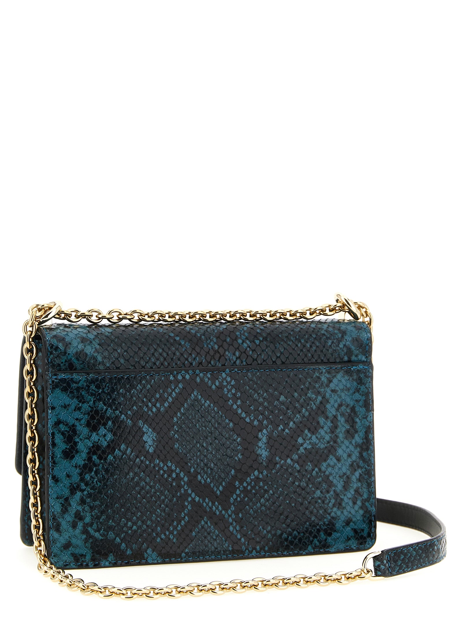 Furla Blaue Umhängetasche aus Ziegenleder