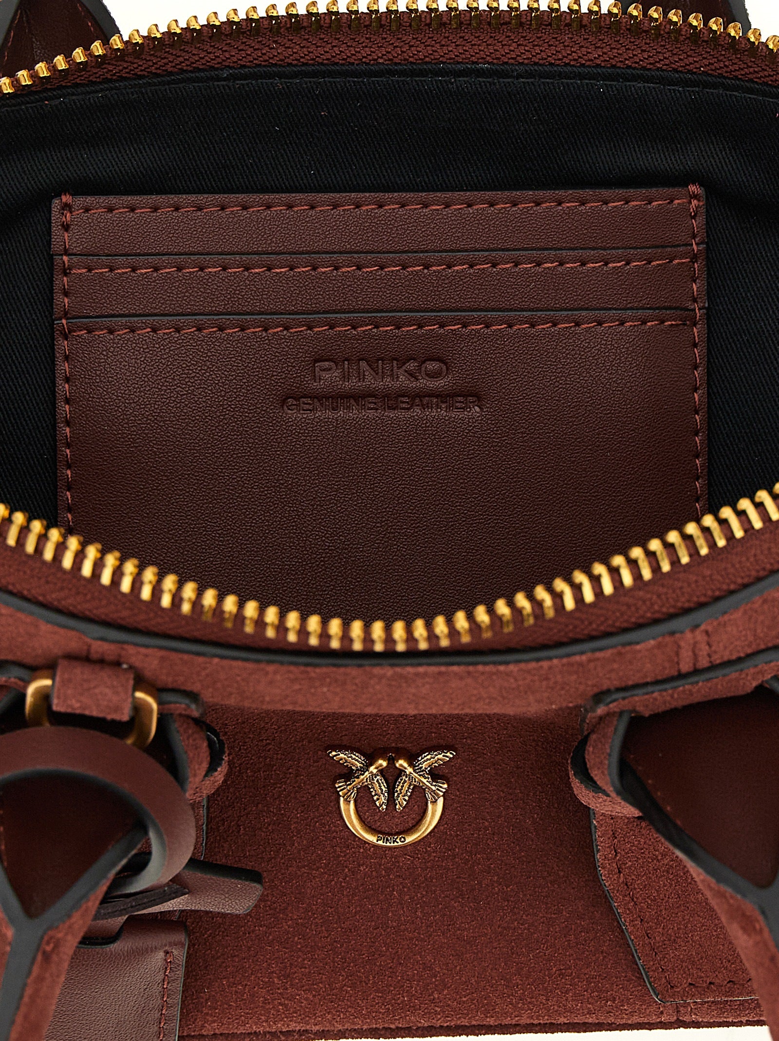 PINKO Schultertasche aus bordeauxrotem Rindsleder