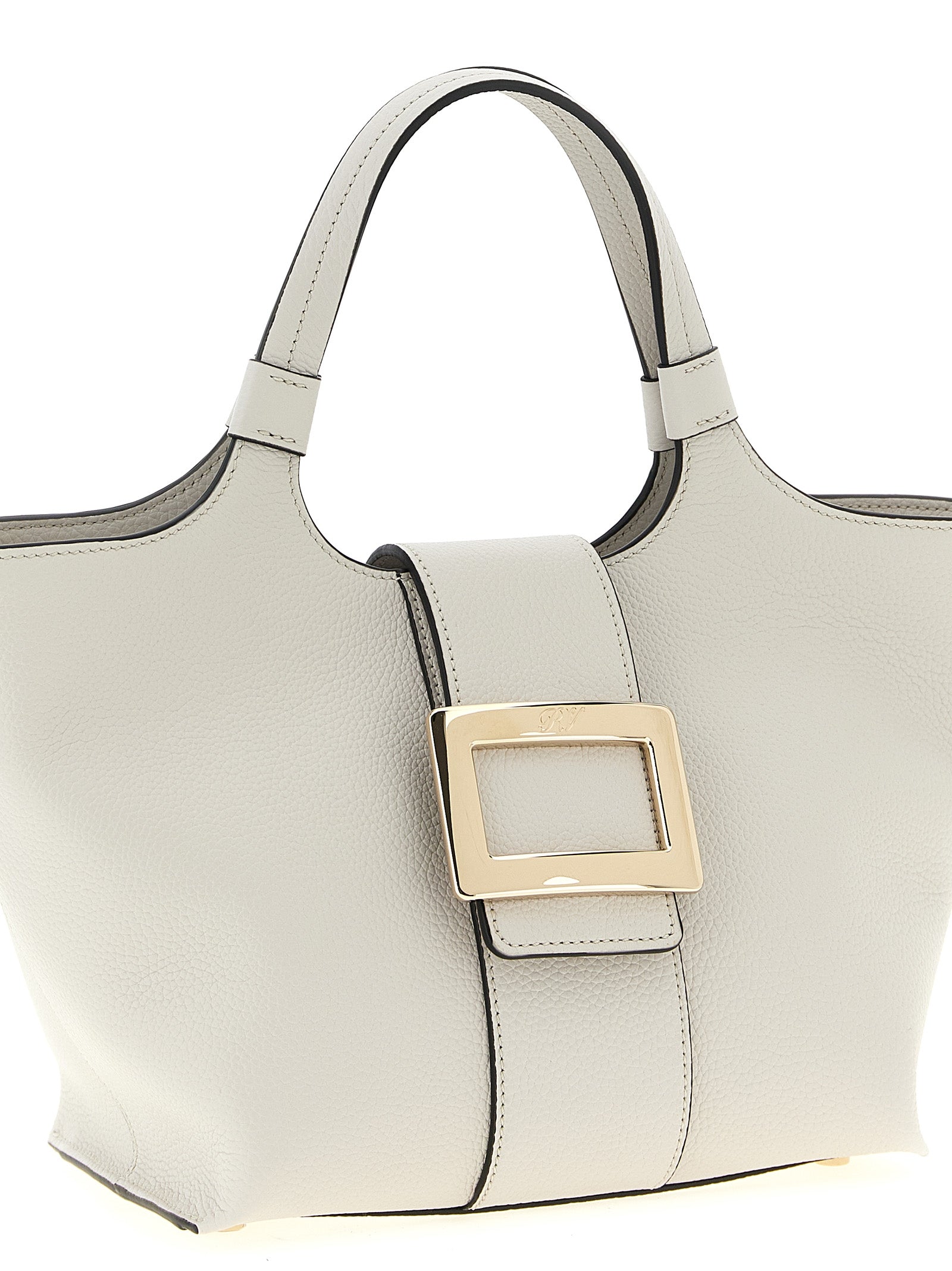 Roger Vivier Graue Kalbsleder-Tote Bag