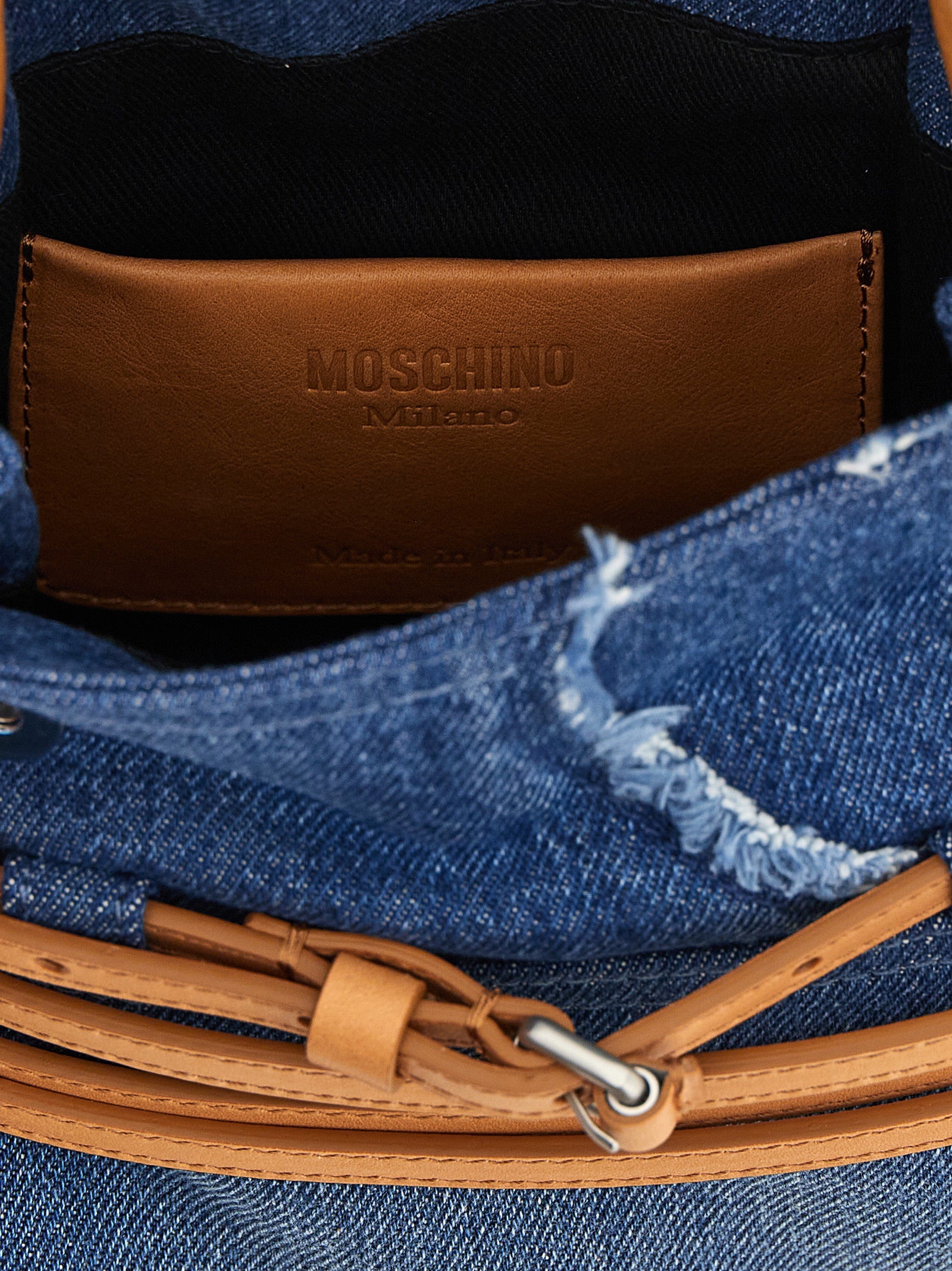 Moschino Blaue Baumwoll-Handtasche