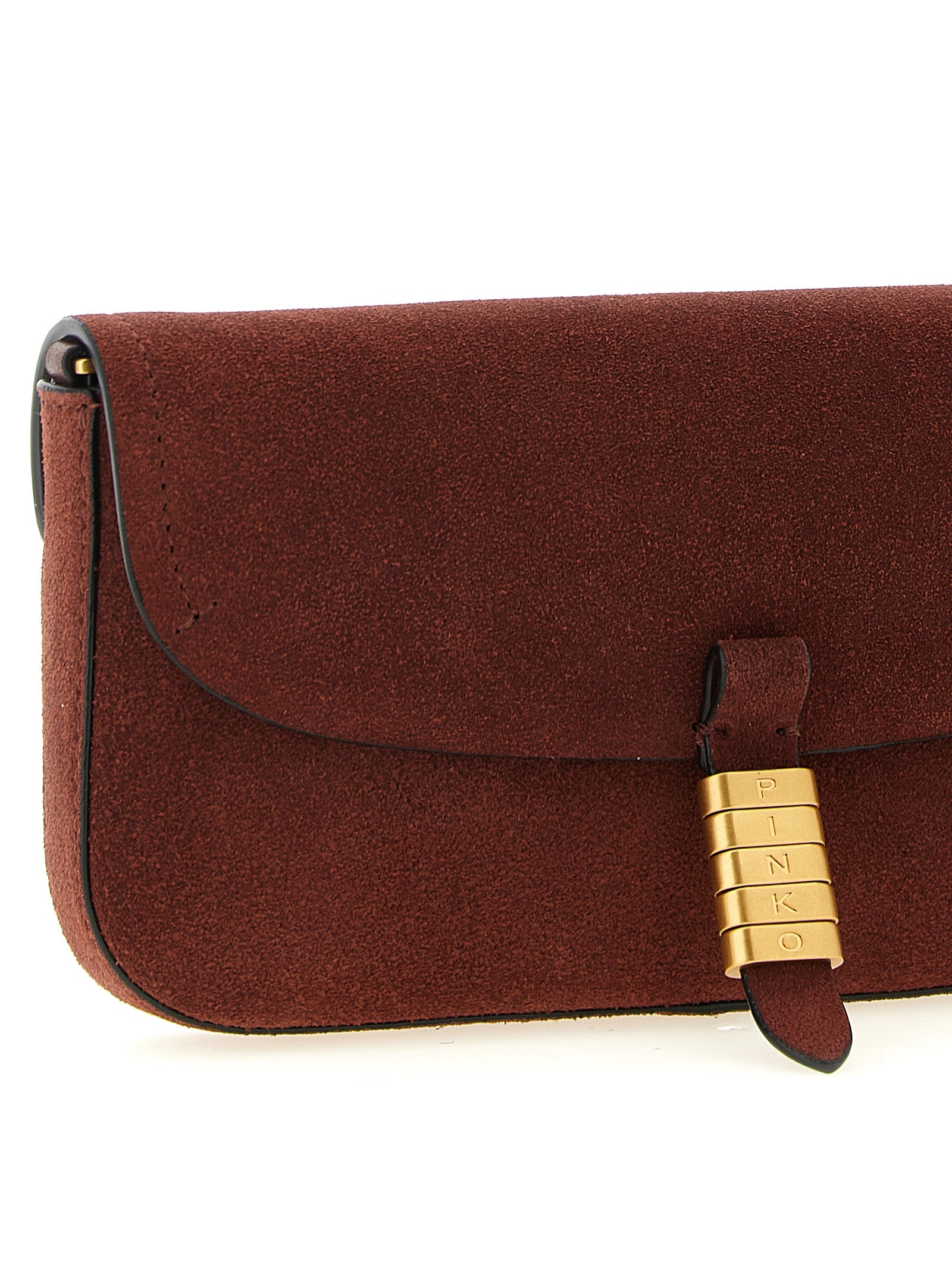 PINKO Schultertasche aus bordeauxrotem Rindsleder