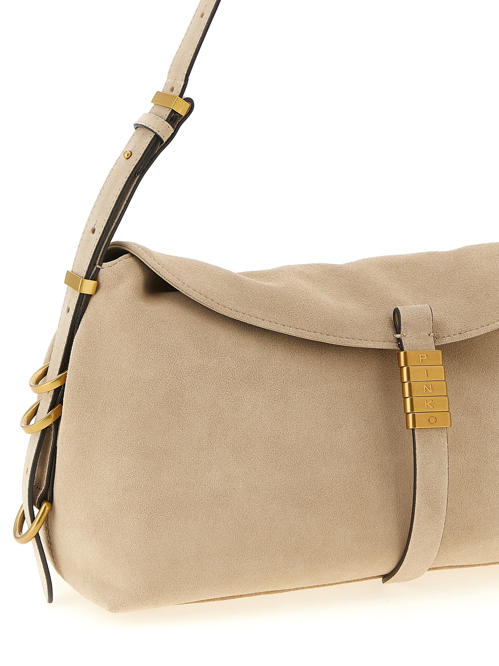 PINKO Beige Kalbsleder-Schultertasche
