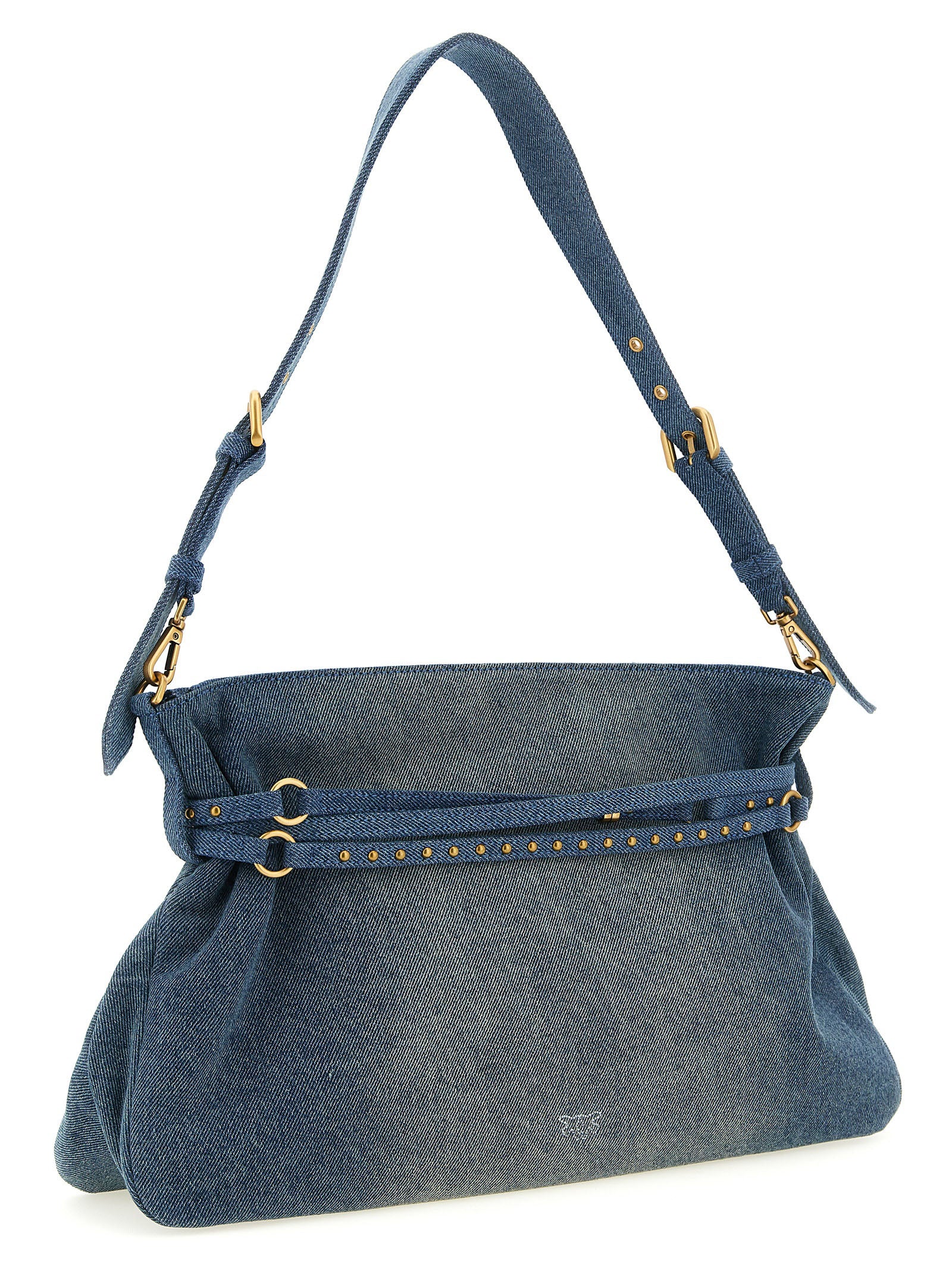 PINKO Blaue Baumwoll-Umhängetasche