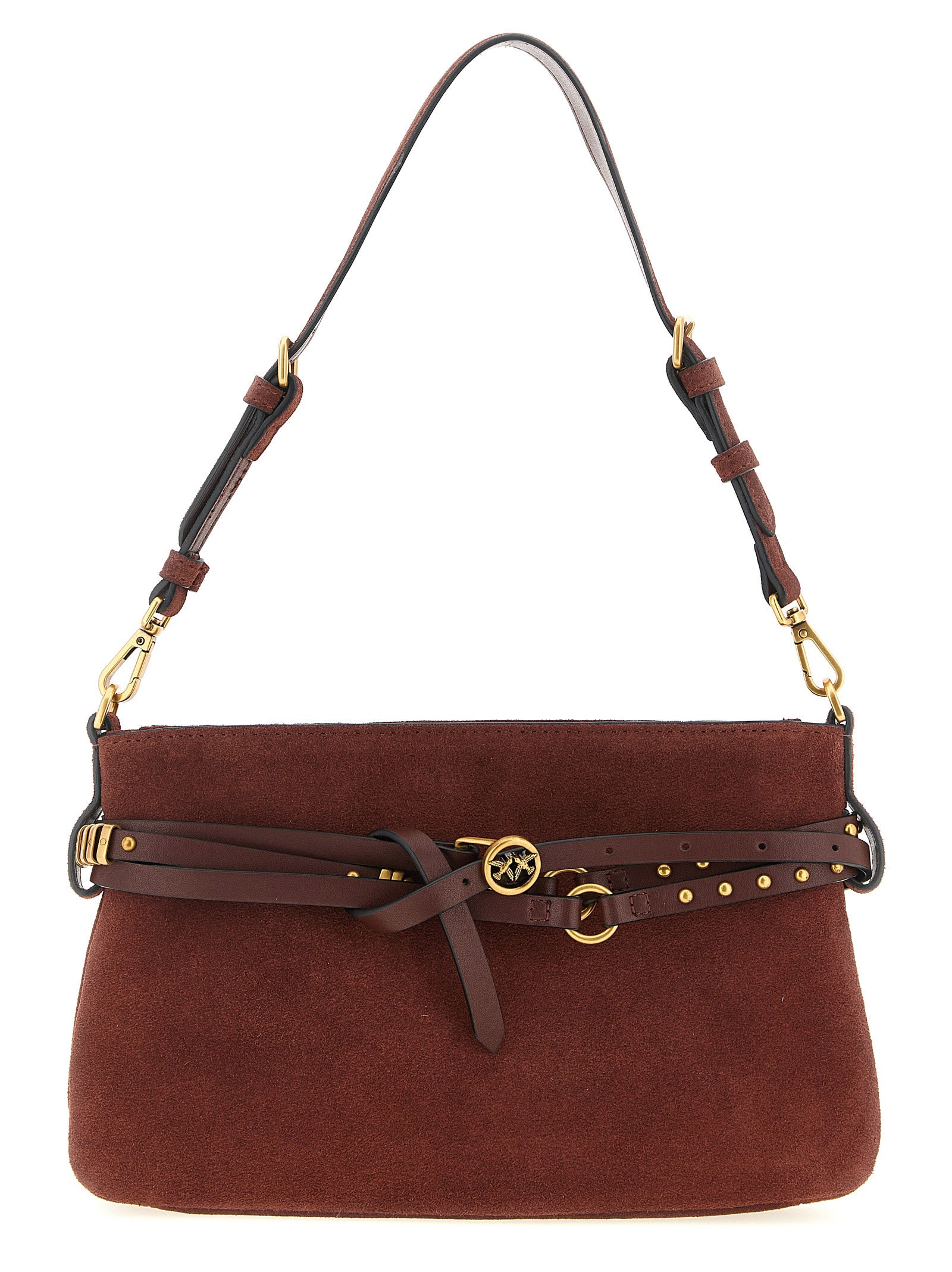 PINKO Schultertasche aus bordeauxrotem Lammleder