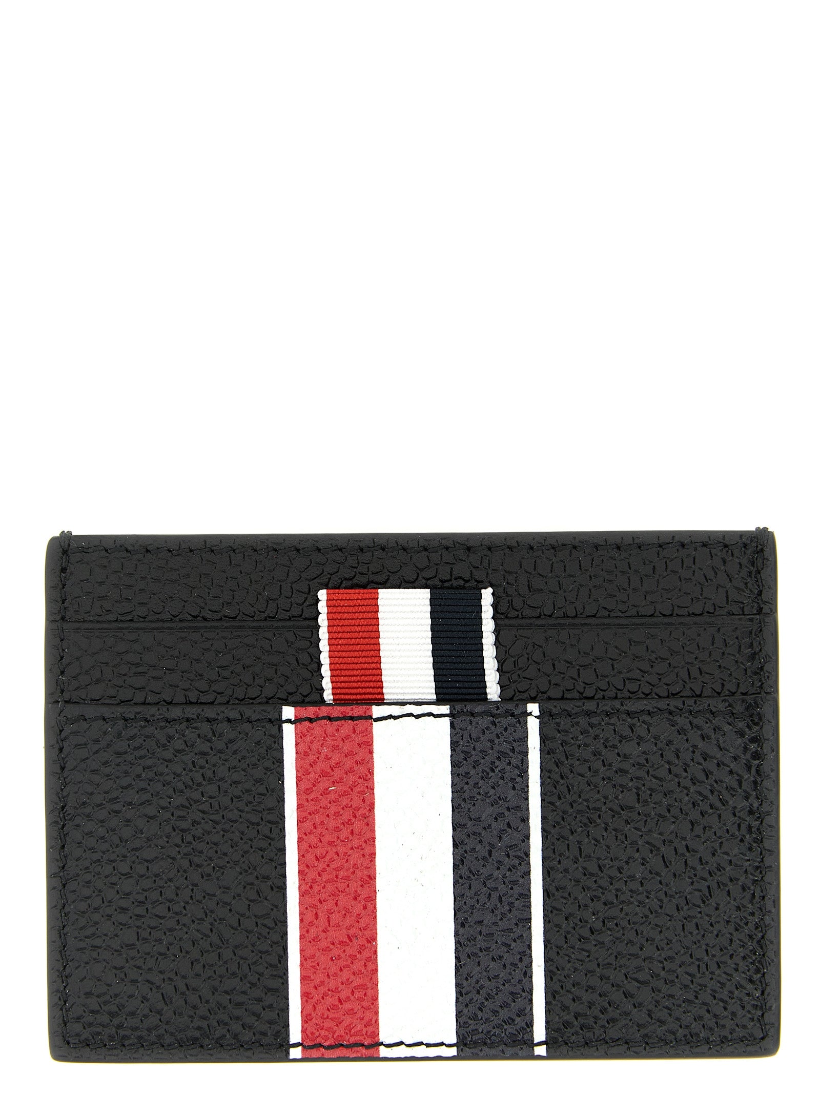 Thom Browne Schwarzer Kalbsleder-Kartenetui