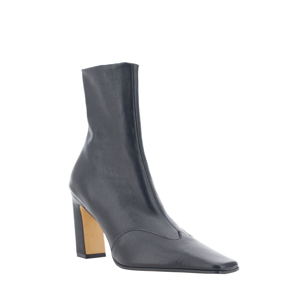 Khaite Schwarze Ankle Boots aus Kalbsleder Bos Taurus