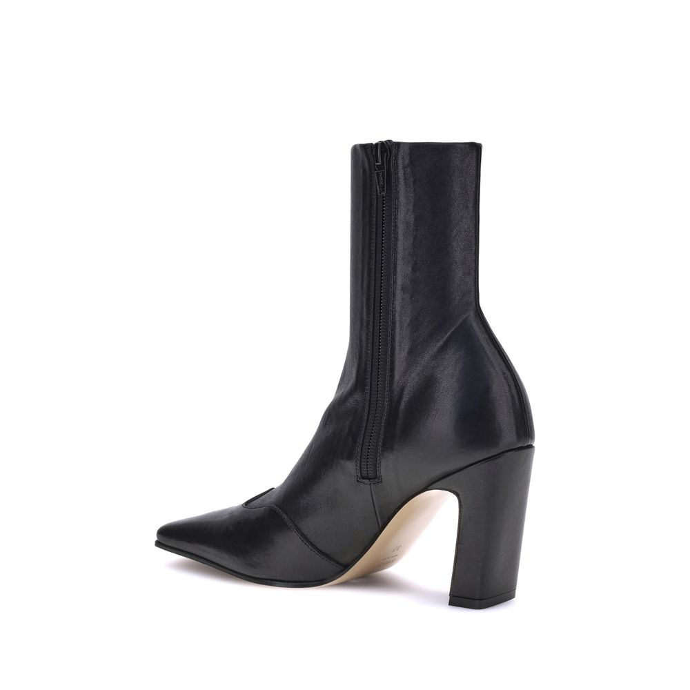 Khaite Schwarze Ankle Boots aus Kalbsleder Bos Taurus