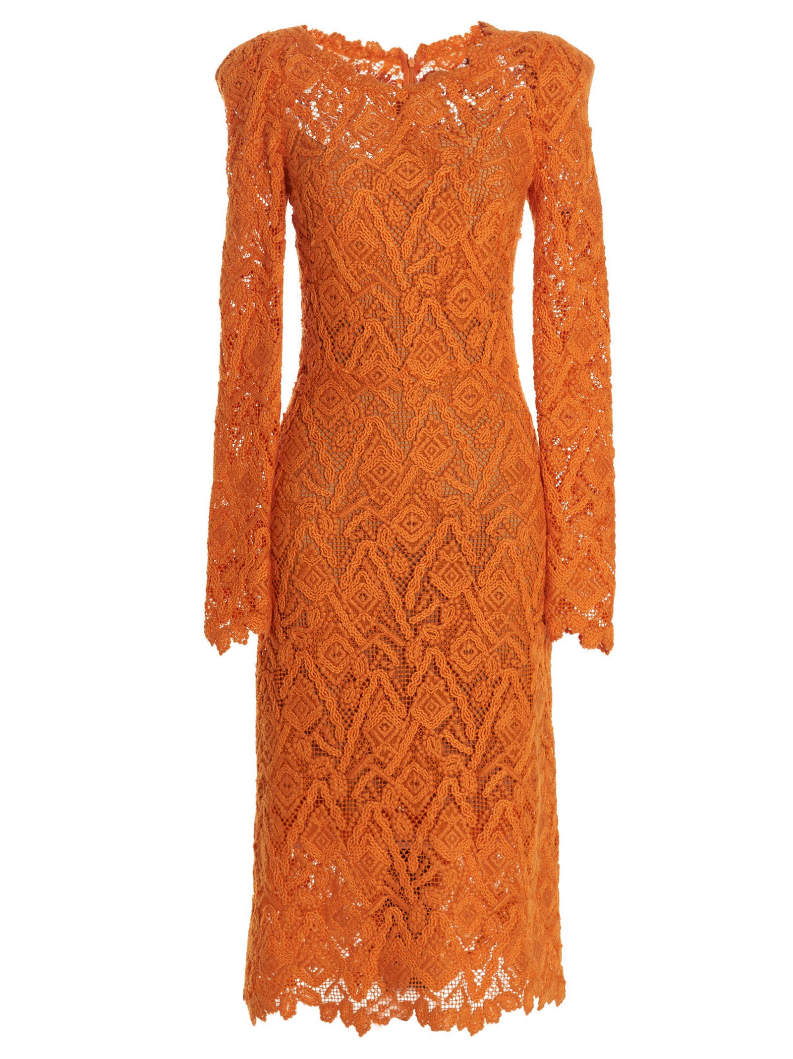 Ermanno Scervino Orange Wollkleid Midi