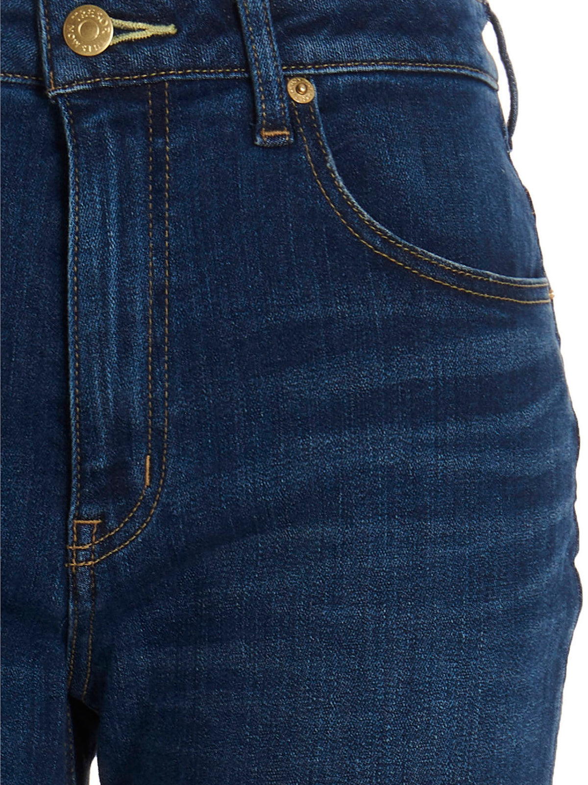 TU ES MON TRESOR Blaue Baumwoll-Jeans mit ausgestelltem Bein