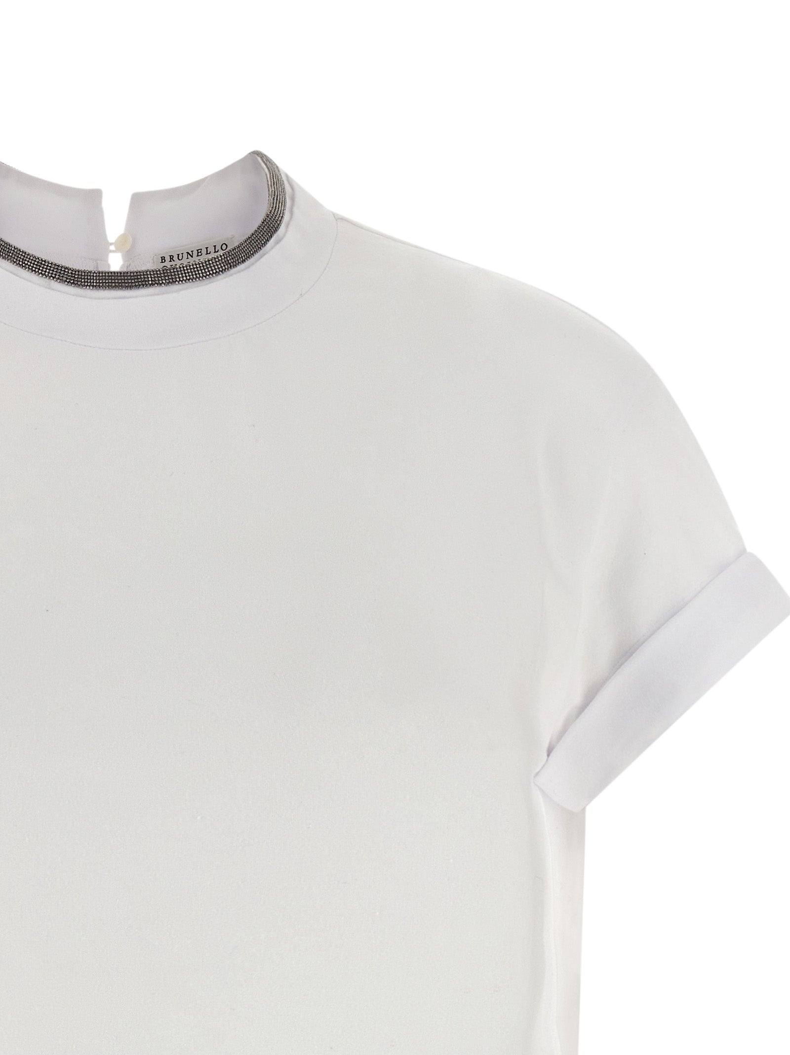 Brunello Cucinelli Weißes Baumwoll-T-Shirt
