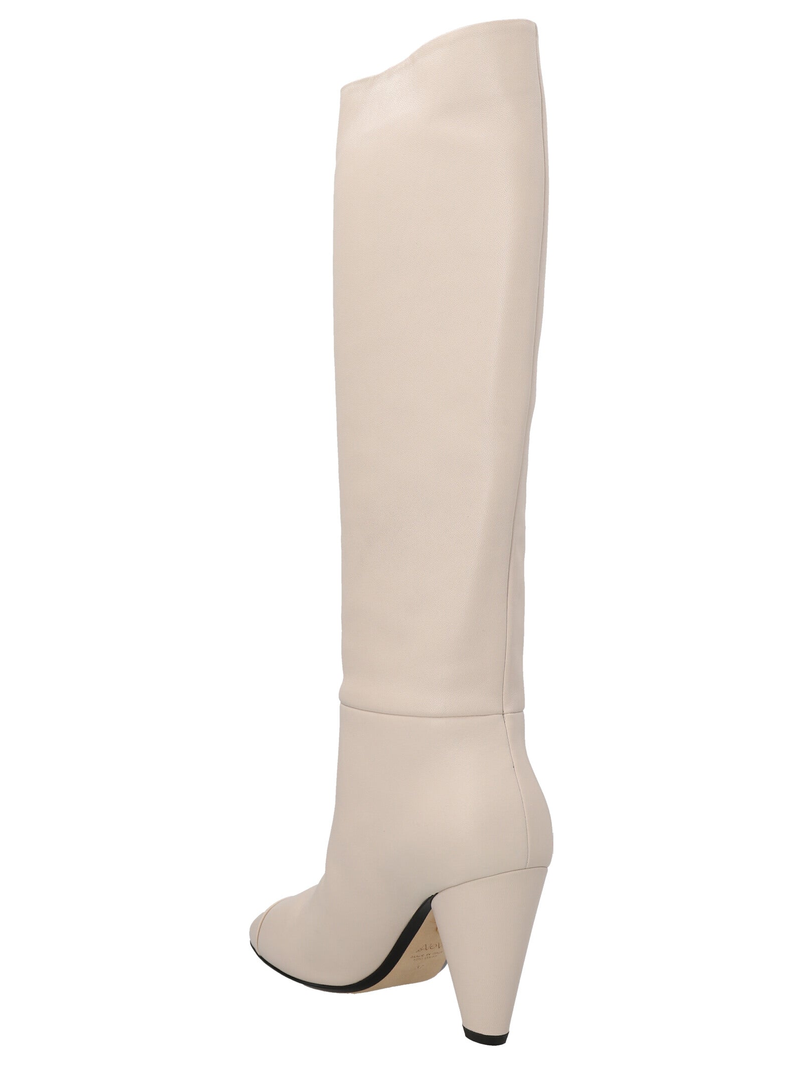 ALEVÌ Weiße Leder Over-the-Knee-Stiefel