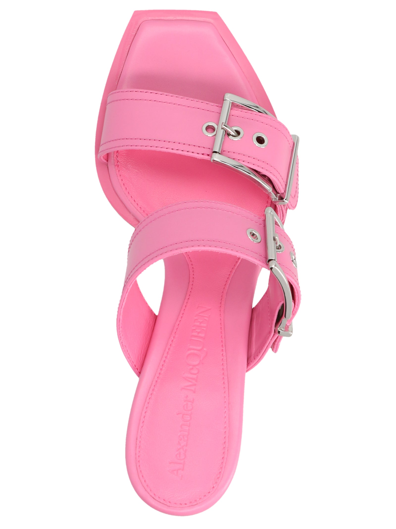 Alexander McQueen Sandaletten mit Stilettoabsatz aus mehrfarbigem Kalbsleder