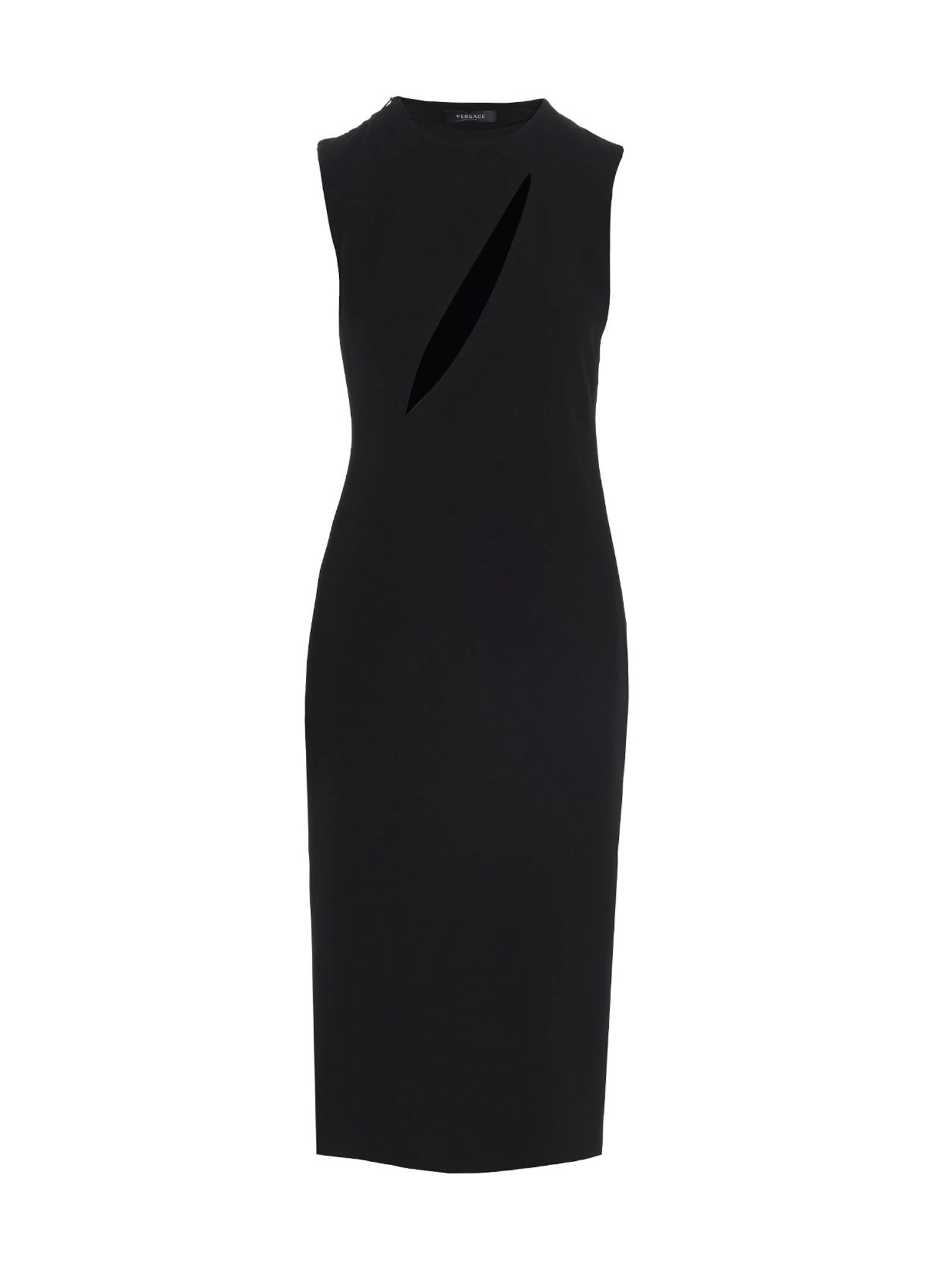 Versace Schwarzes Midi-Kleid aus Acetat