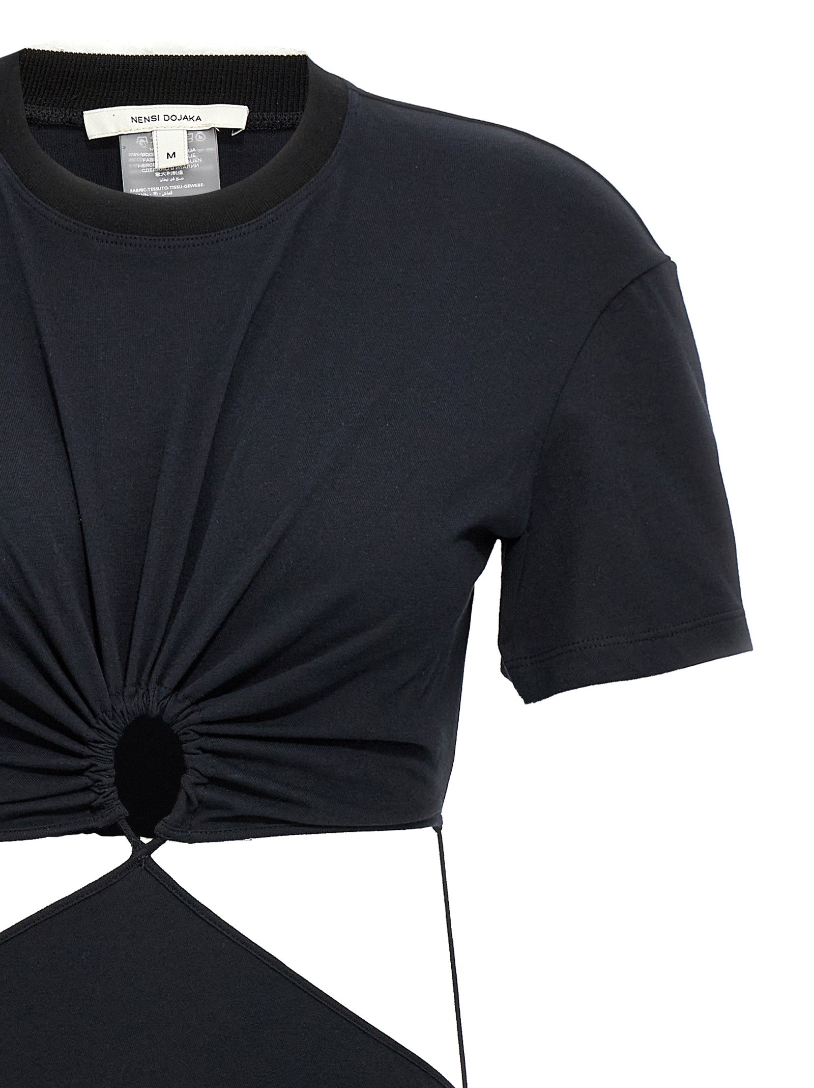 Nensi Dojaka Schwarzes Baumwoll-Midikleid
