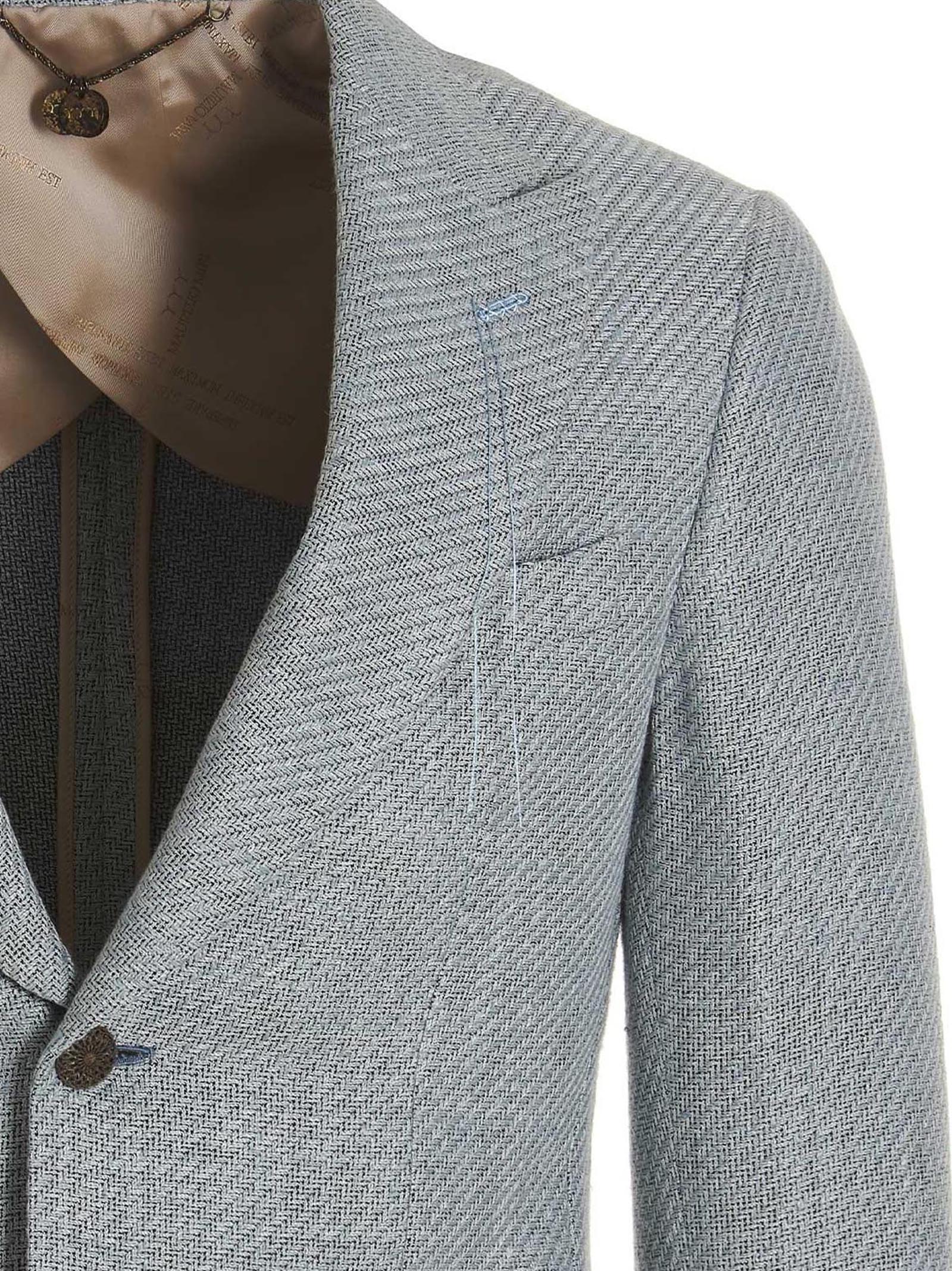 MAURIZIO MIRI Blauer Seidenblazer