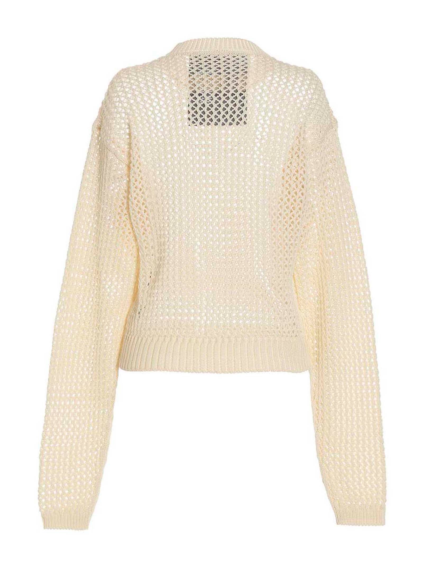 RAMAEL Weißer Strickcardigan aus Baumwolle