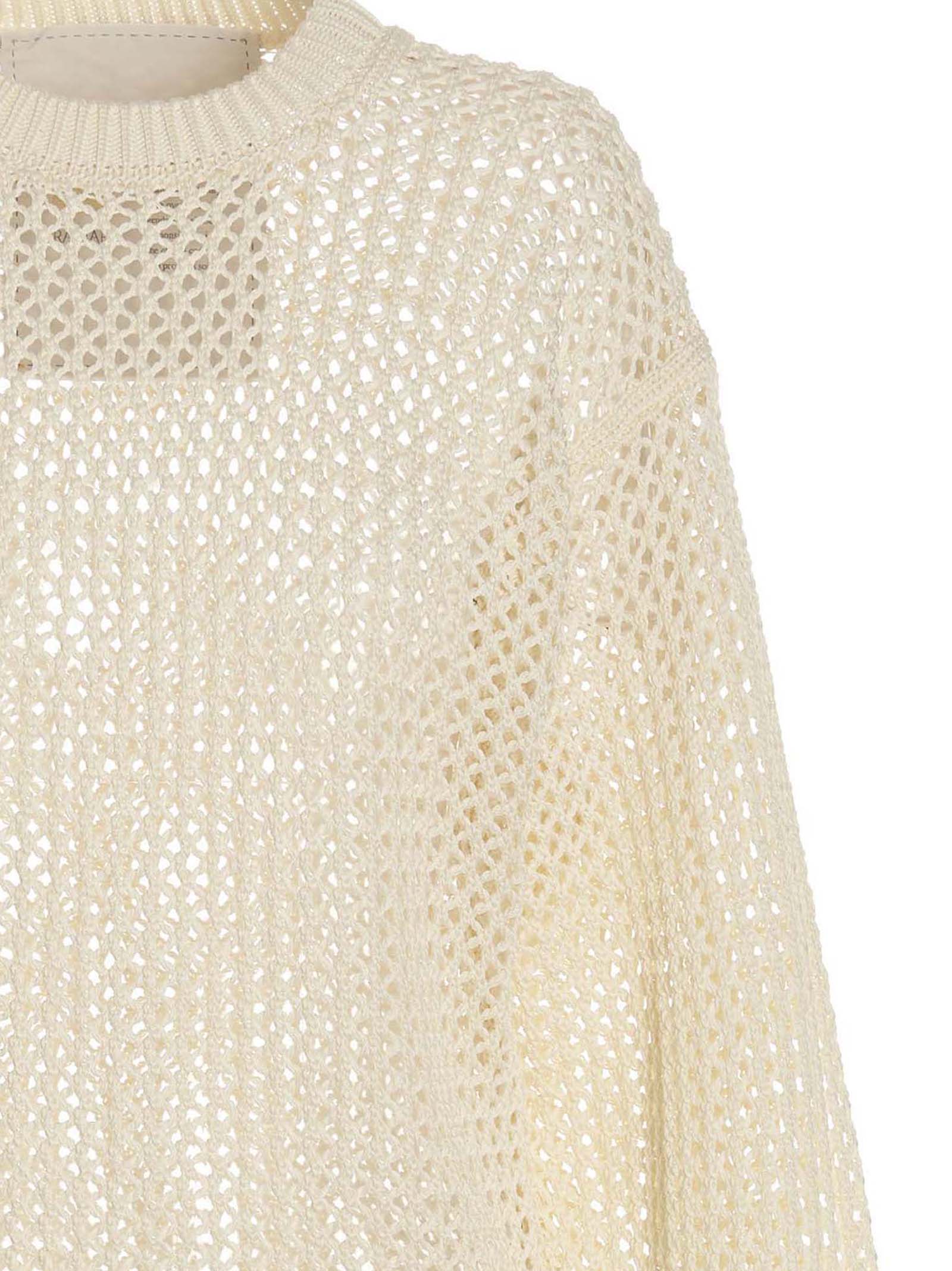 RAMAEL Weißer Strickcardigan aus Baumwolle
