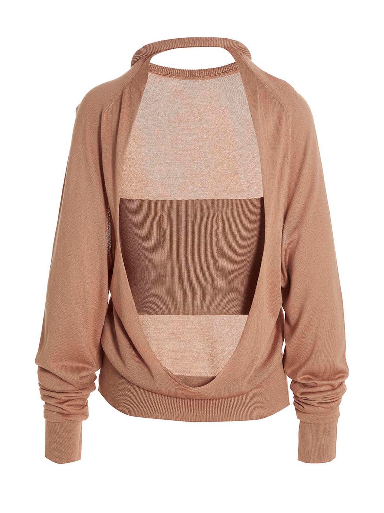 RAMAEL Beige Seidenstrickjacke