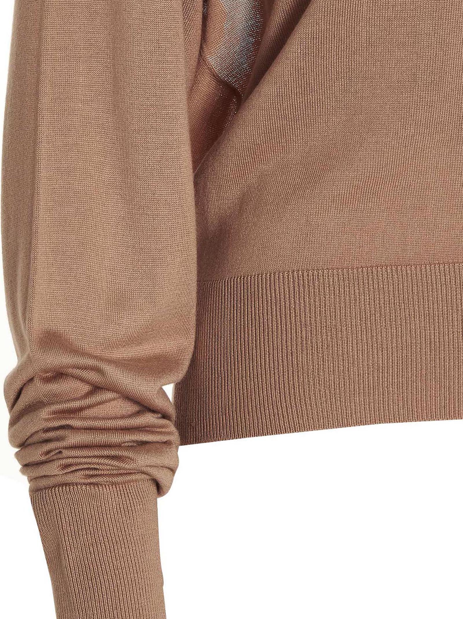 RAMAEL Beige Seidenstrickjacke