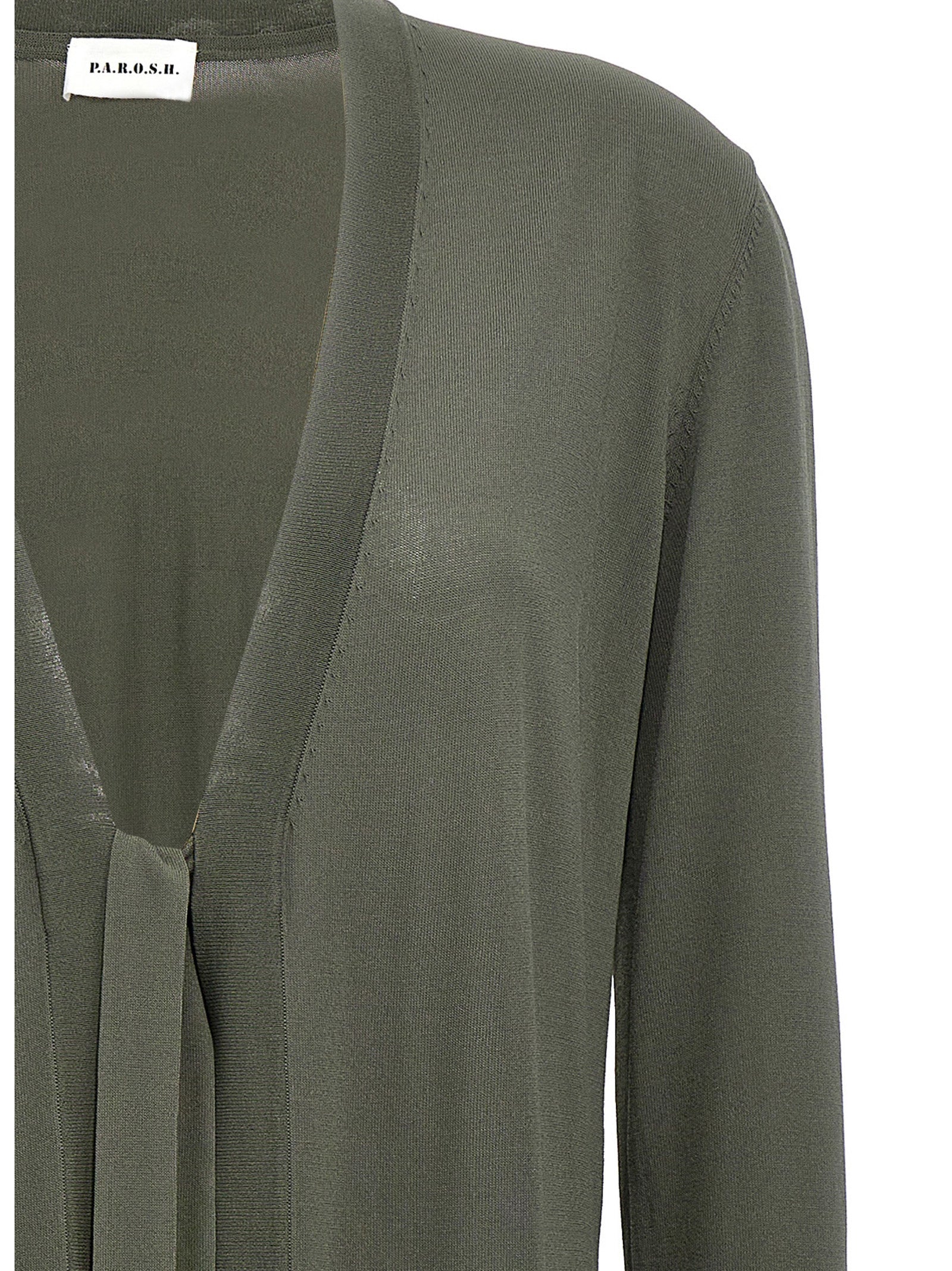 P.A.R.O.S.H. Zweifarbige Viskose-Strickjacke