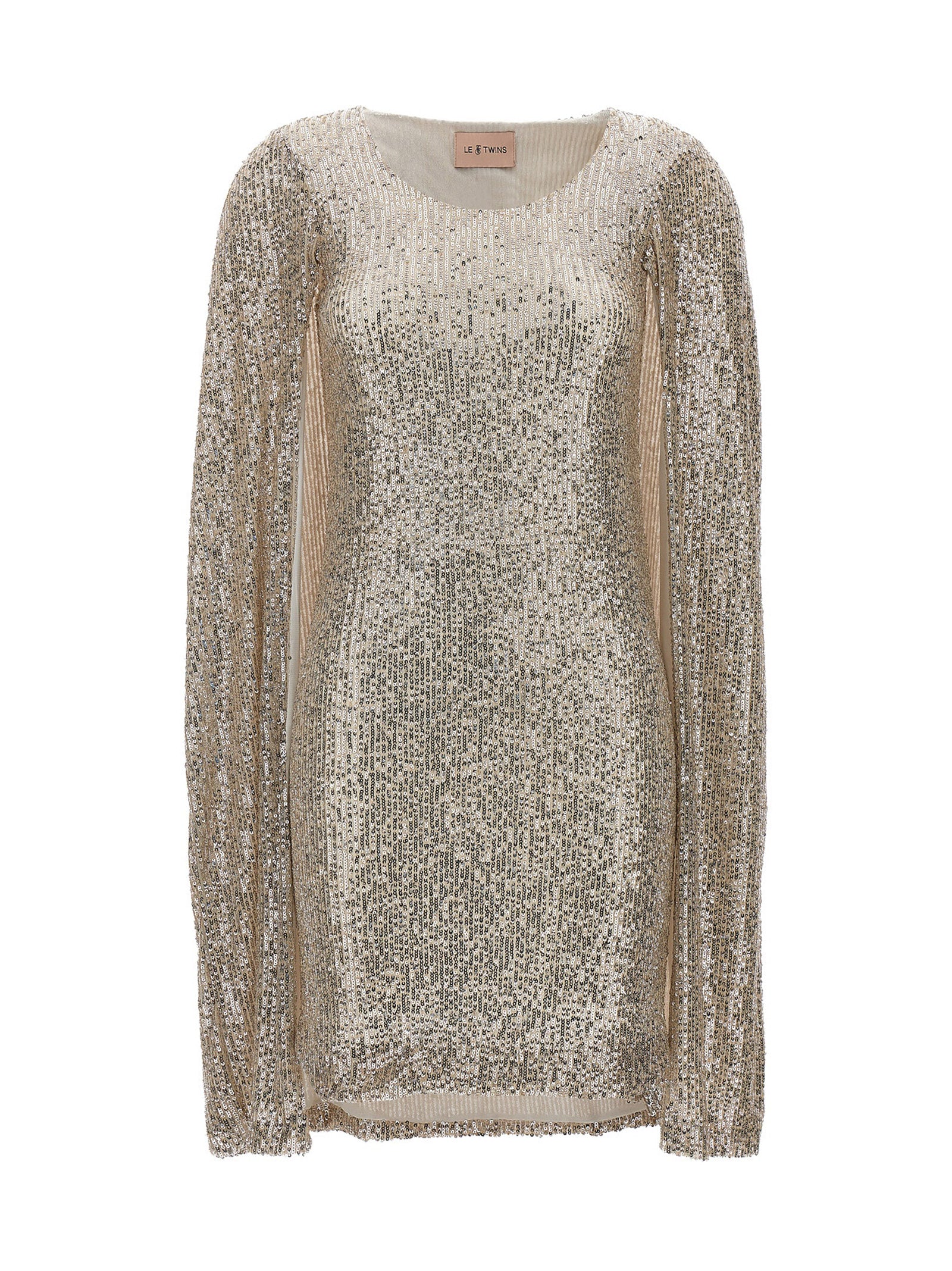 LE TWINS Kurzes Kleid aus silbernem Polyester