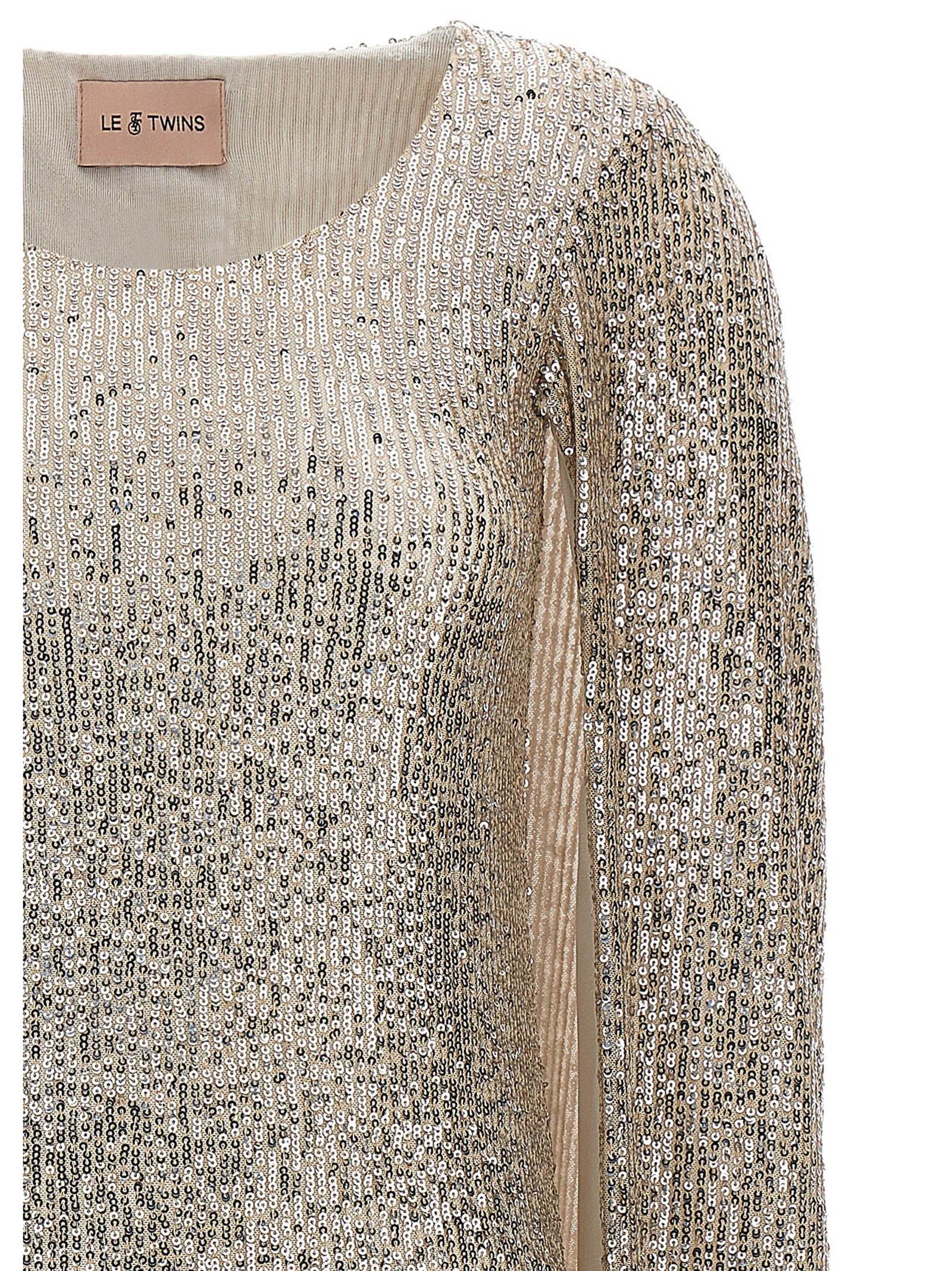LE TWINS Kurzes Kleid aus silbernem Polyester