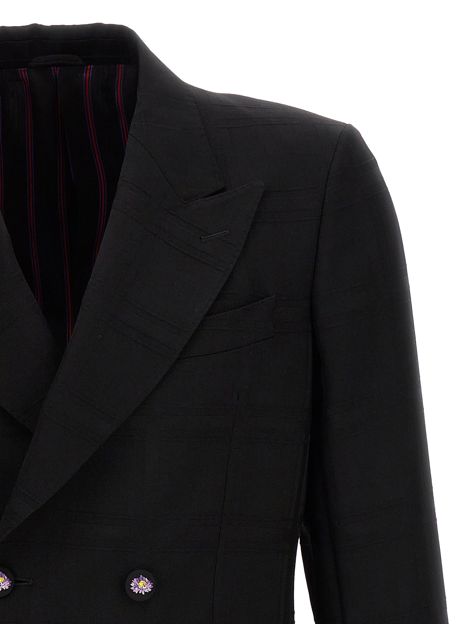 Etro Schwarzer Blazer aus reiner Schurwolle