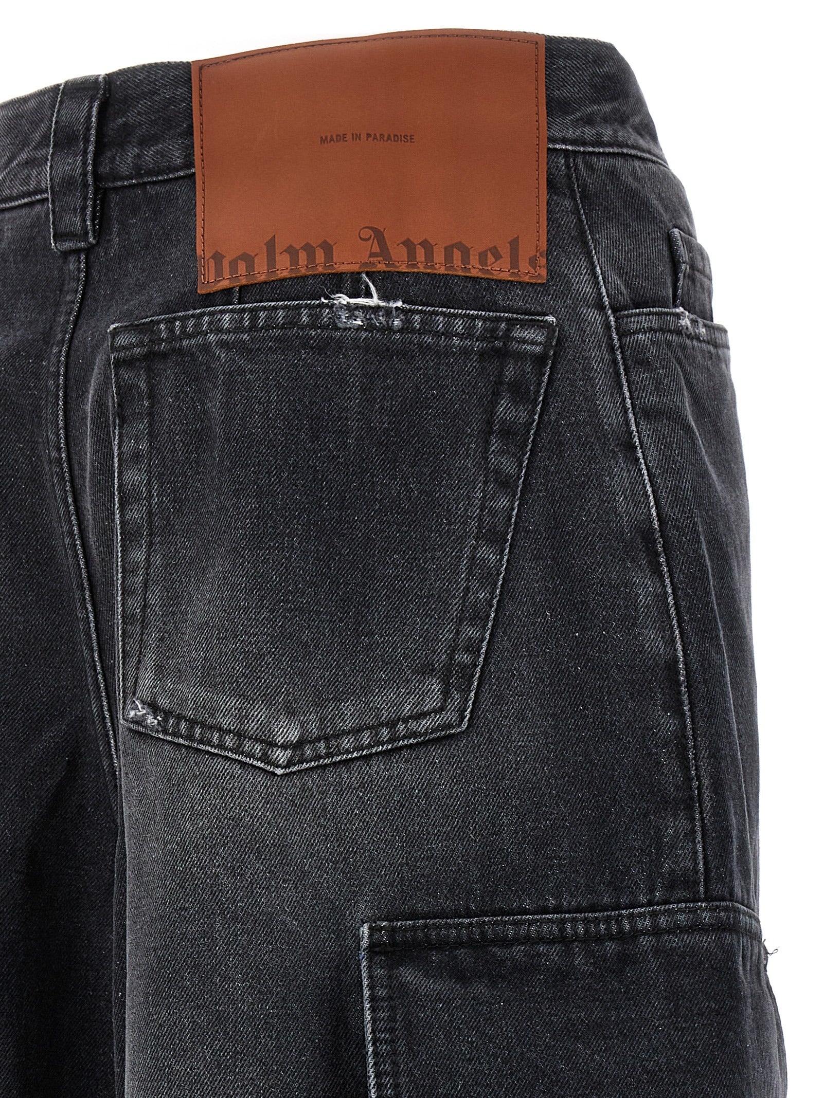 Palm Angels Graue Cargoshorts aus Baumwolle